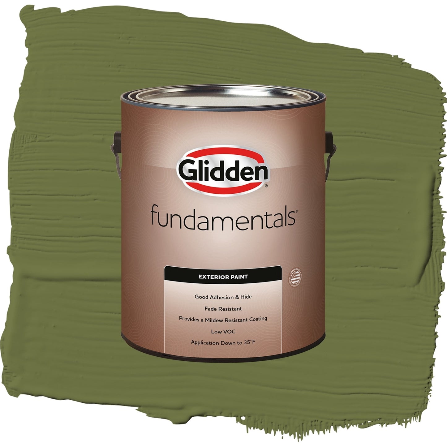 Glidden Fundamentals Oakmoss / Green, Flat Exterior Paint, 1 Gallon
