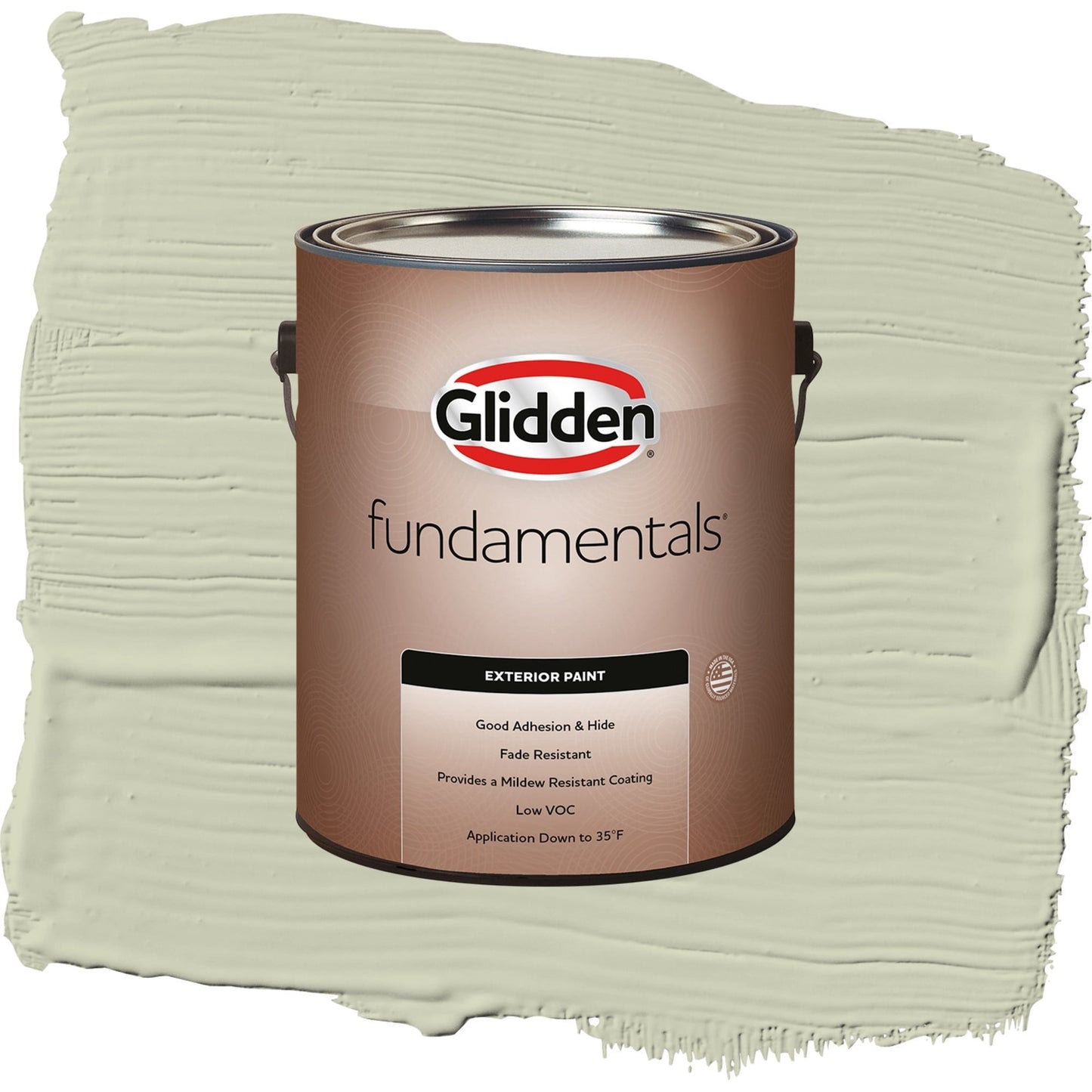 Glidden Fundamentals Only Olive / Green, Satin Exterior Paint, 1 Gallon