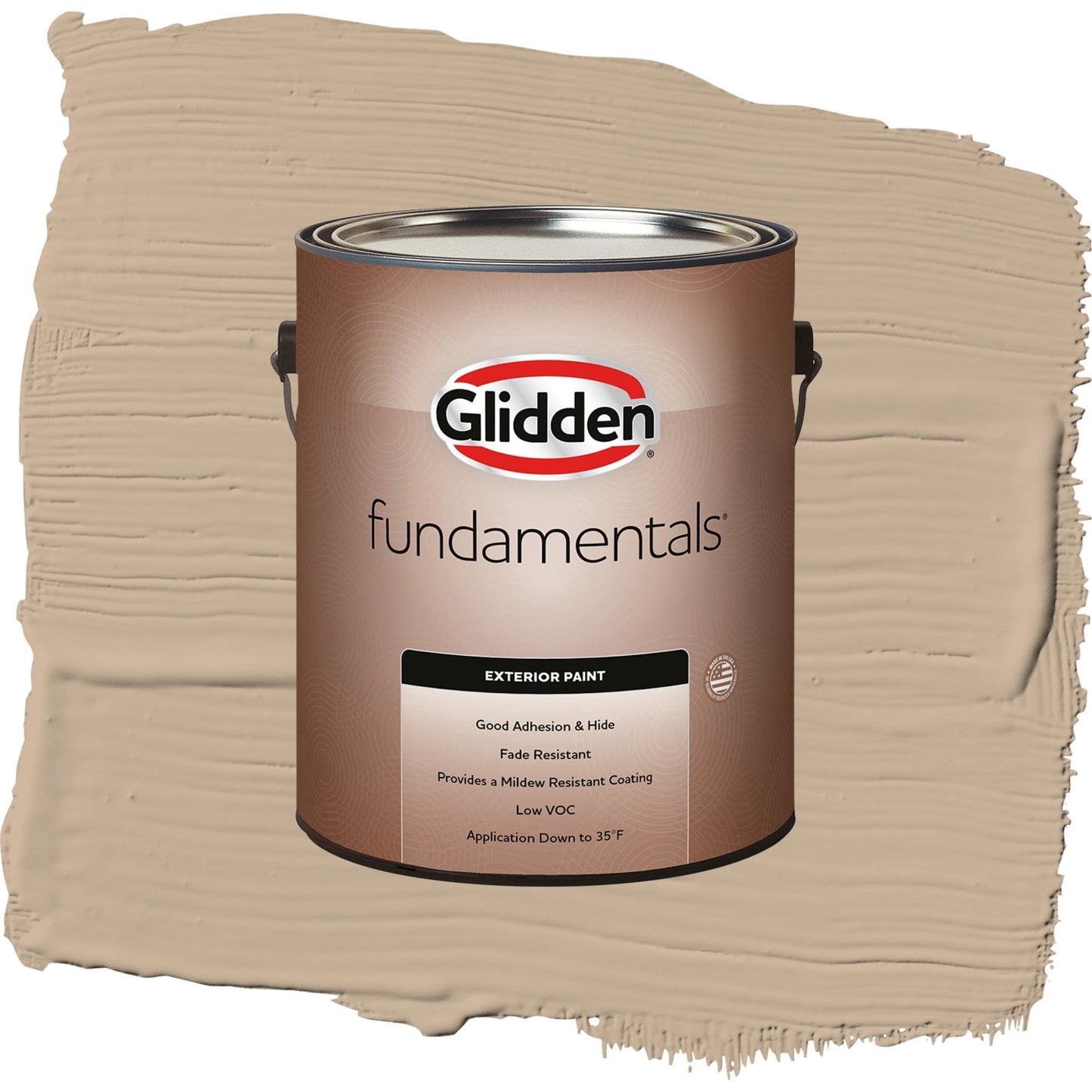 Glidden Fundamentals Persuasion / Beige, Flat Exterior Paint, 1 Gallon