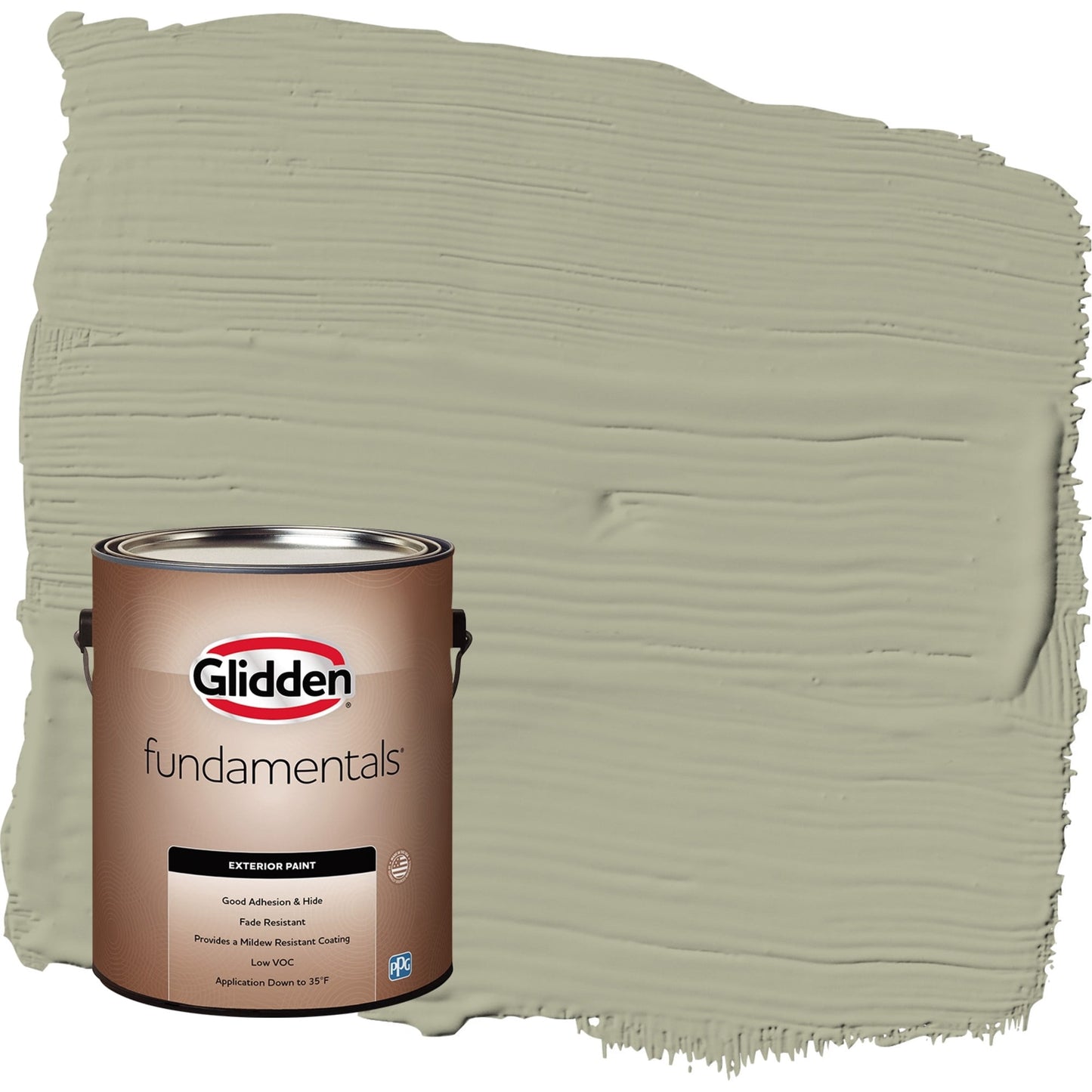 Glidden Fundamentals Photo Gray / Green Semi-Gloss Exterior Paint, 1 Gallon