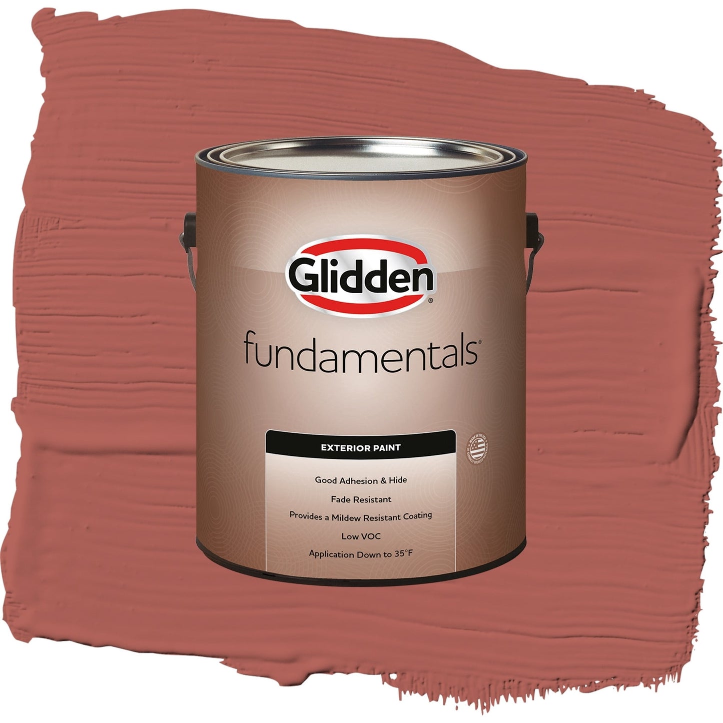 Glidden Fundamentals Pizza Pie / Red, Satin Exterior Paint, 1 Gallon