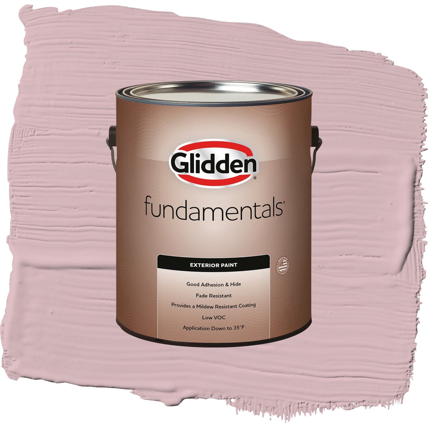 Glidden Fundamentals Rose Stain / Pink, Flat Exterior Paint, 1 Gallon