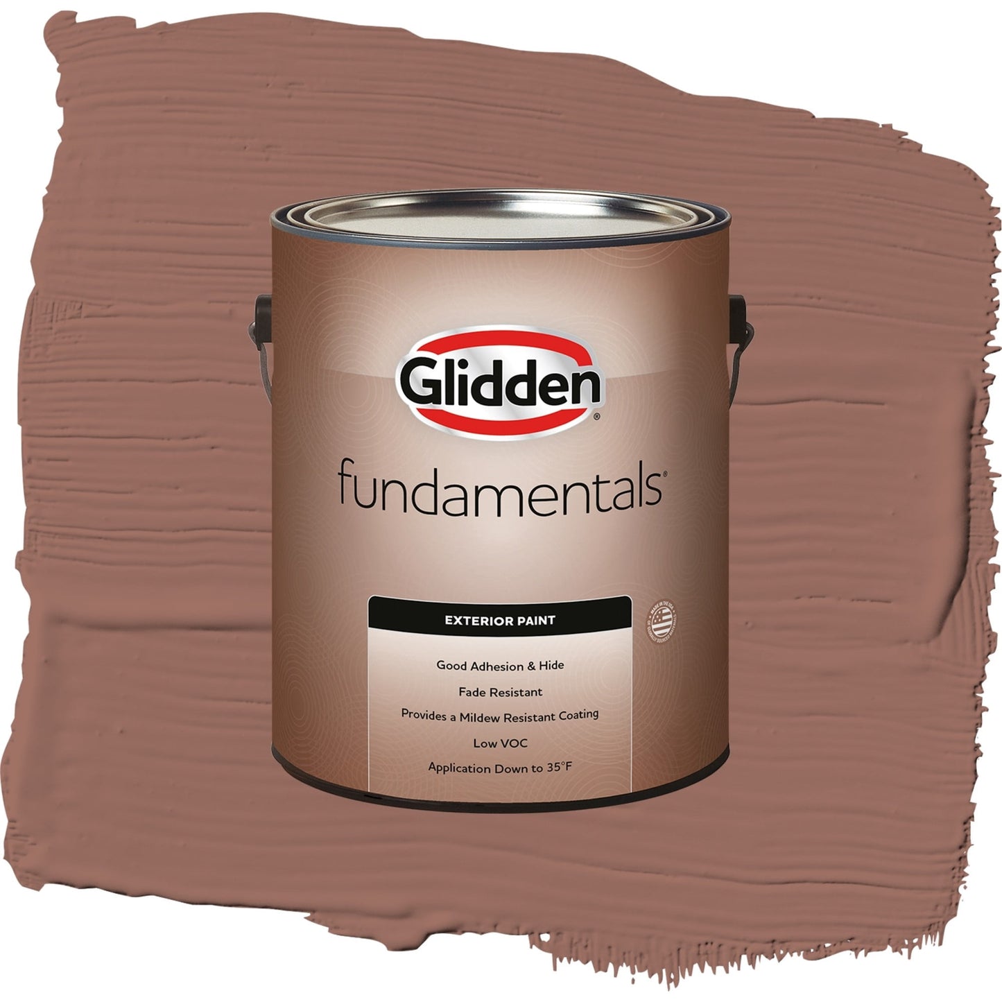 Glidden Fundamentals Safari Brown / Brown, Semi-Gloss Exterior Paint, 1 Gallon