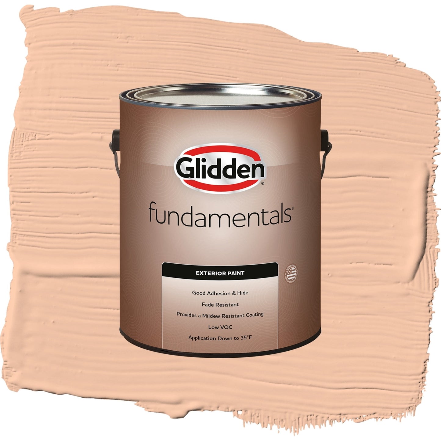 Glidden Fundamentals Siesta / Orange, Semi-Gloss Exterior Paint, 1 Gallon