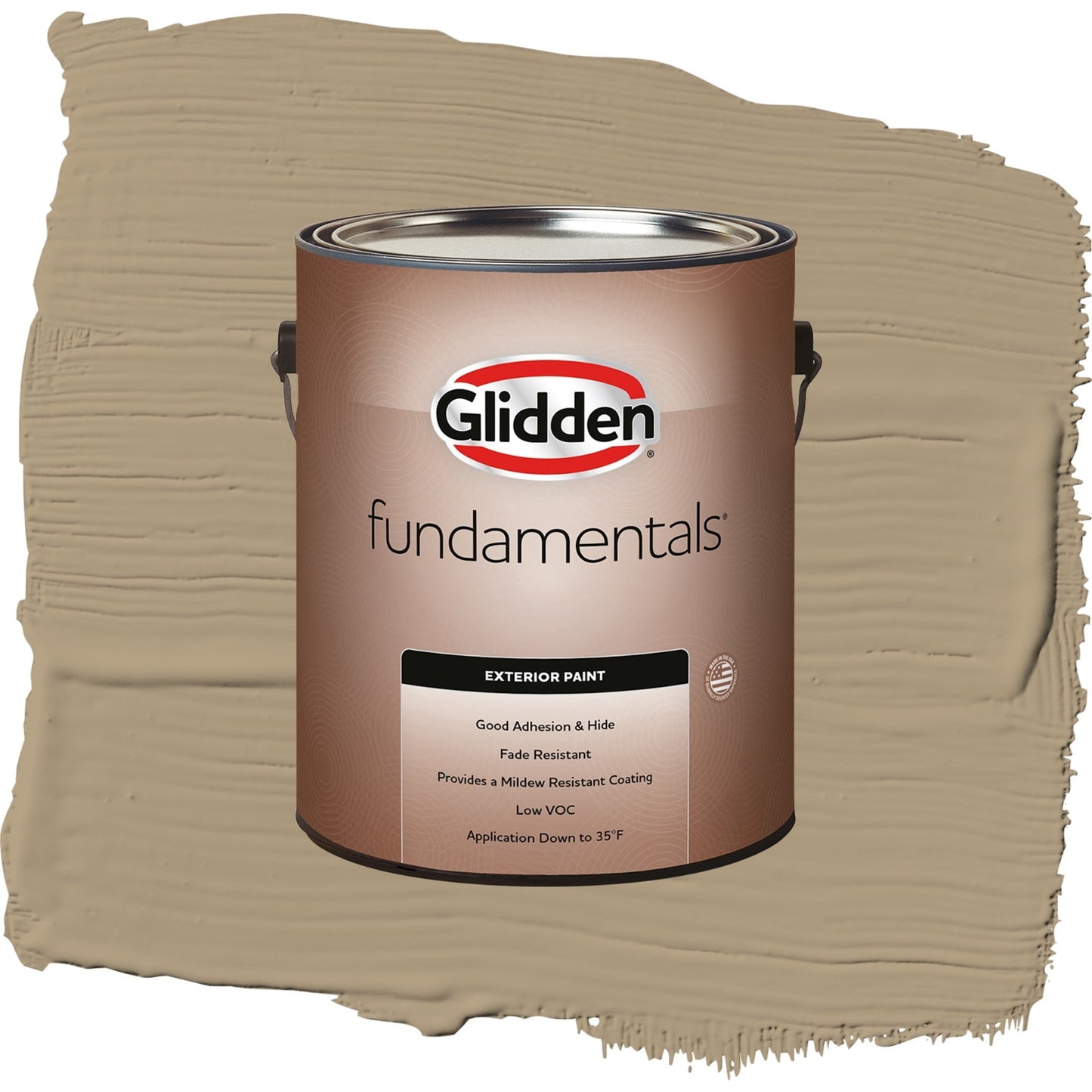 Glidden Fundamentals Stony Creek / Beige, Satin Exterior Paint, 1 Gallon