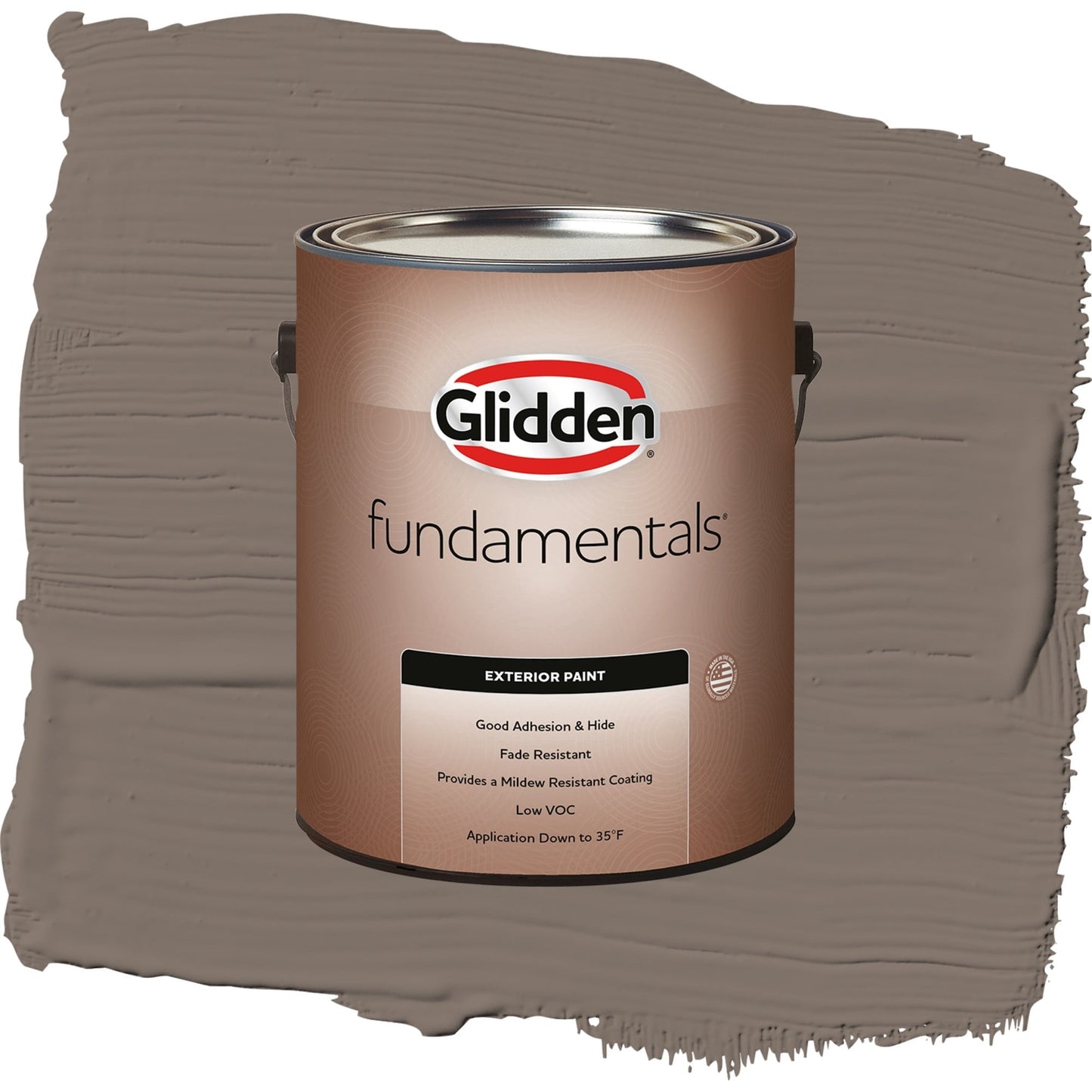 Glidden Fundamentals Tattle Tail / Brown, Semi-Gloss Exterior Paint, 1 Gallon
