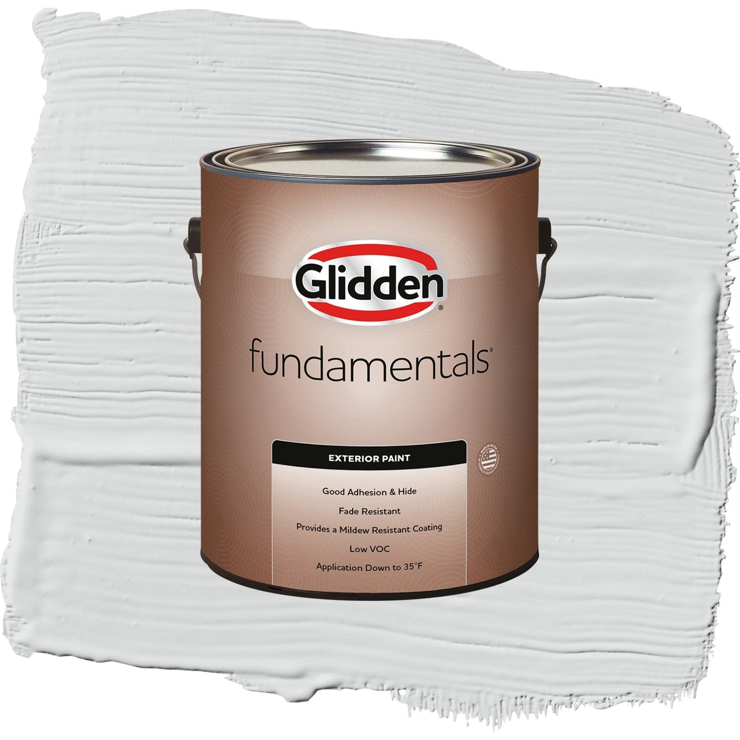 Glidden Fundamentals Thin Ice / Gray, Flat Exterior Paint, 1 Gallon