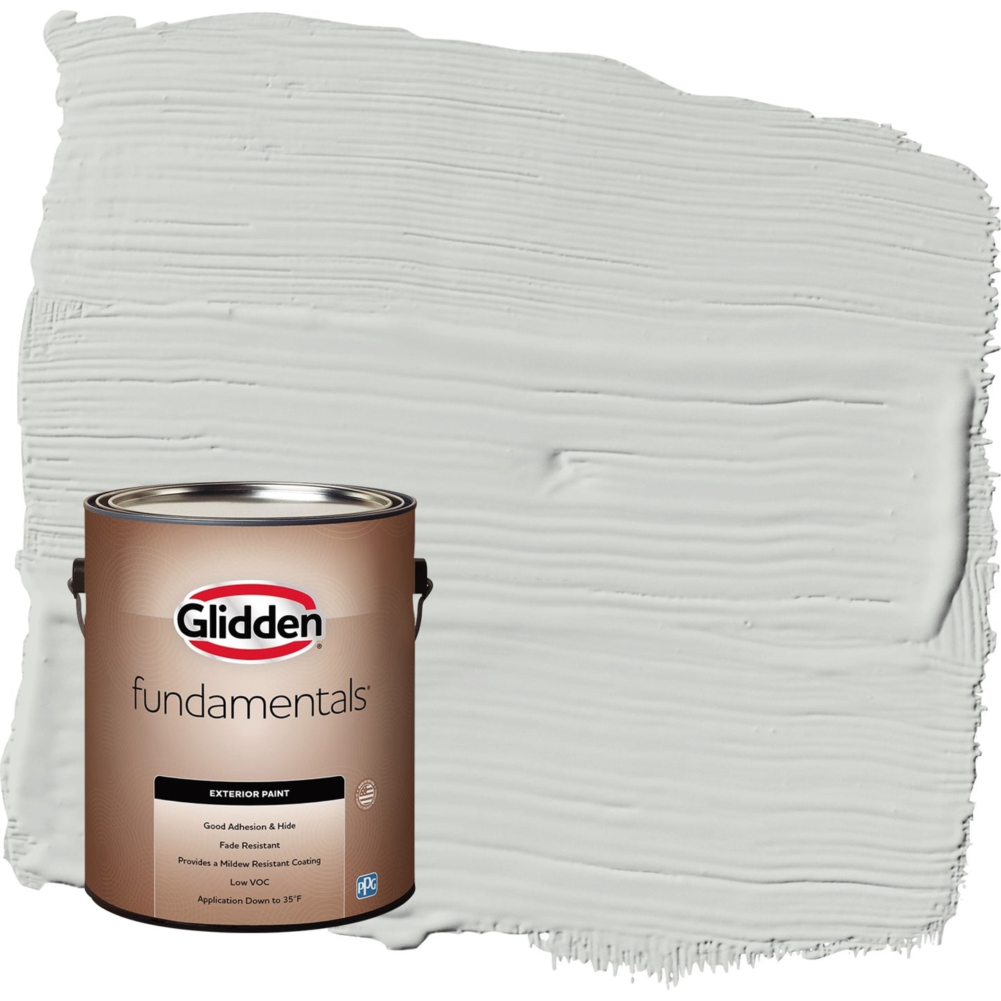 Glidden Fundamentals Tornado / Gray Flat Exterior Paint, 1 Gallon