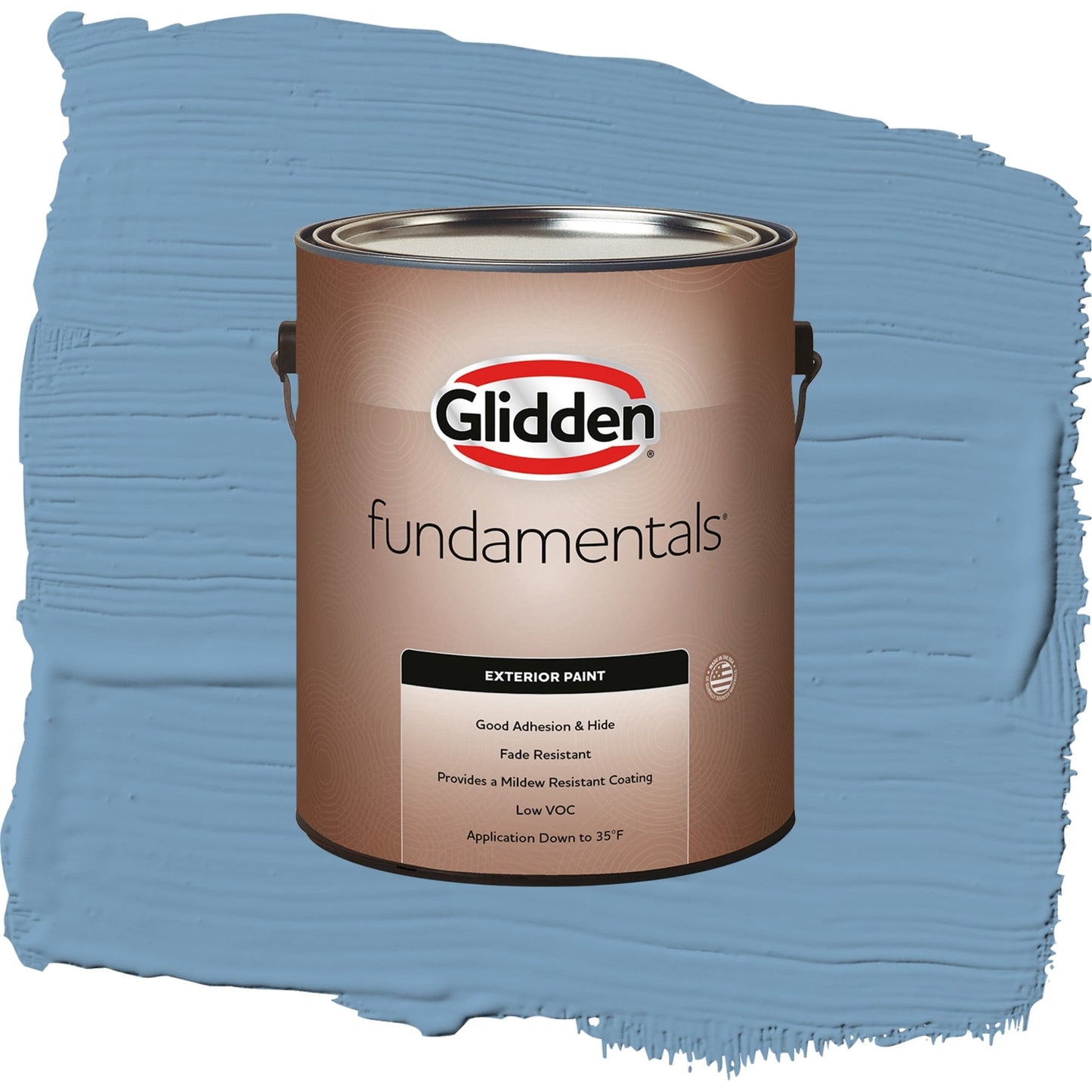 Glidden Fundamentals Walden Pond / Blue, Satin Exterior Paint, 1 Gallon