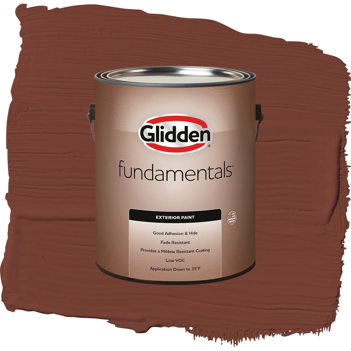 Glidden Fundamentals Warm Mahogany / Red, Semi-Gloss Exterior Paint, 1 Gallon