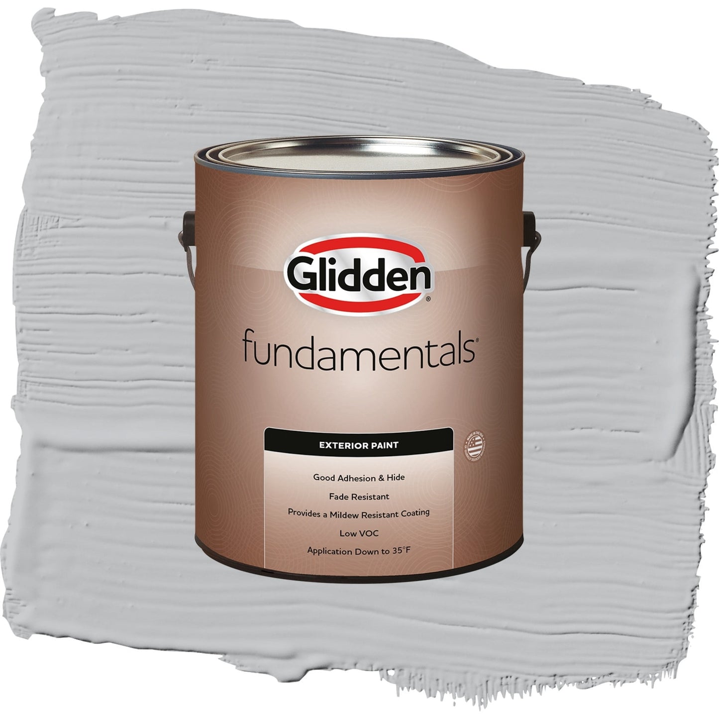 Glidden Fundamentals Whirlwind / Gray, Satin Exterior Paint, 1 Gallon