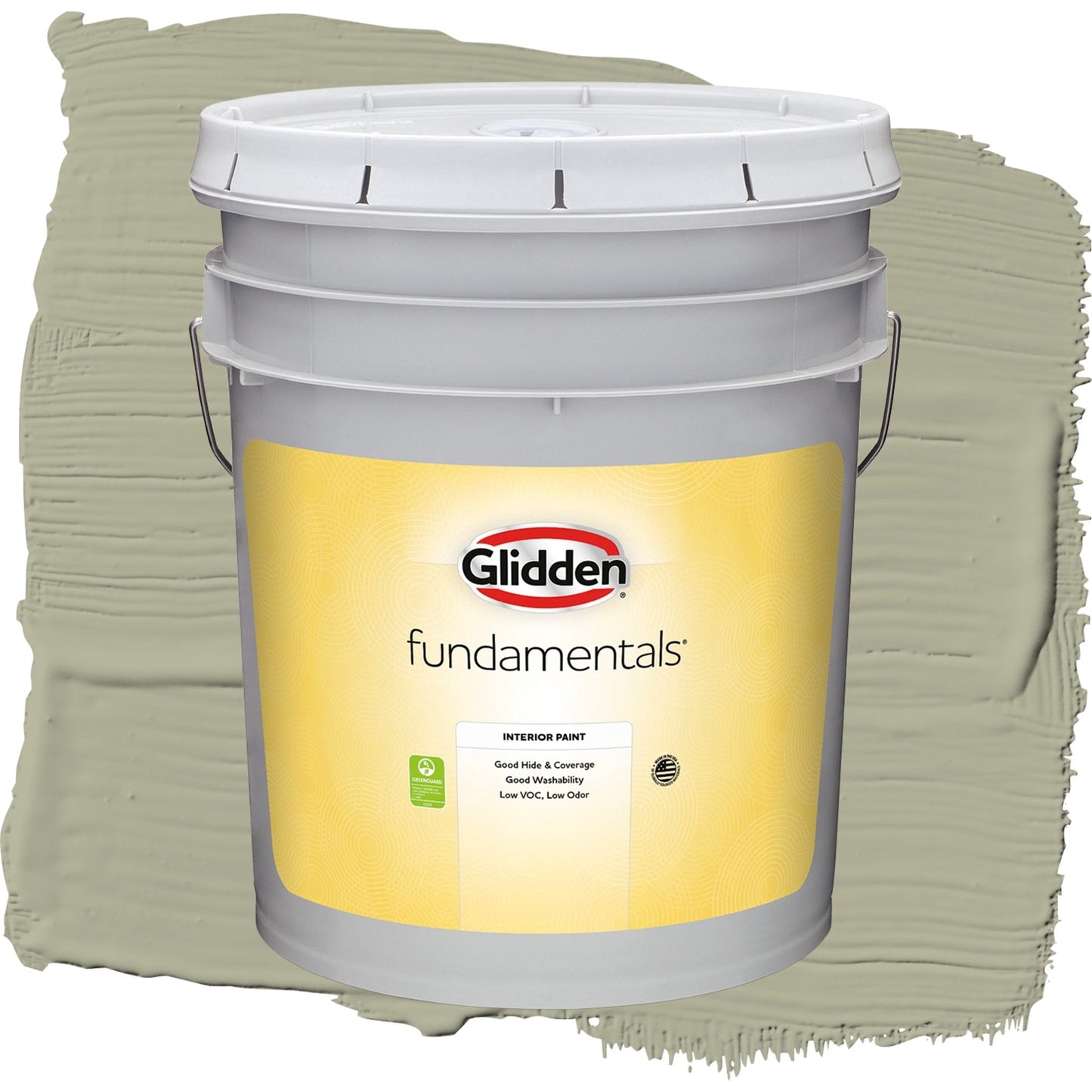 Glidden Fundamentals Photo Gray / Green, Flat Interior Paint, 5 Gallon