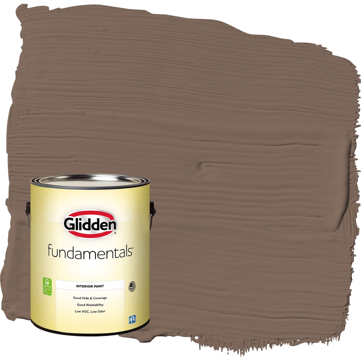 Glidden Fundamentals Warrior / Brown, Flat Interior Paint, 1 Gallon