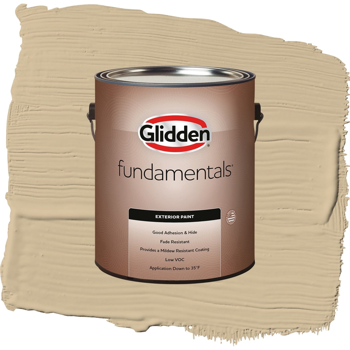 Glidden Fundamentals Spiced Vinegar / Beige, Satin Exterior Paint, 1 Gallon