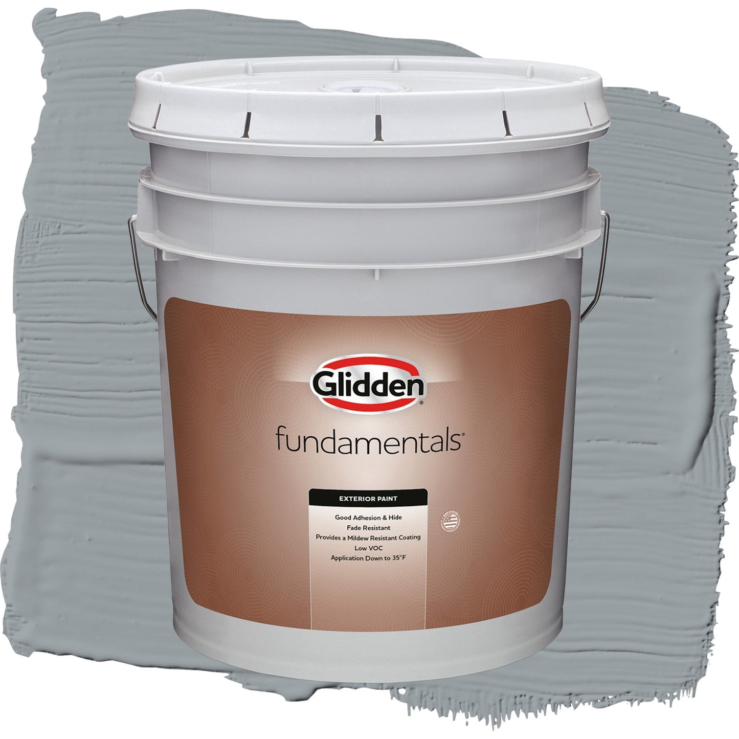 Glidden Fundamentals UFO / Gray, Flat Exterior Paint, 5 Gallon