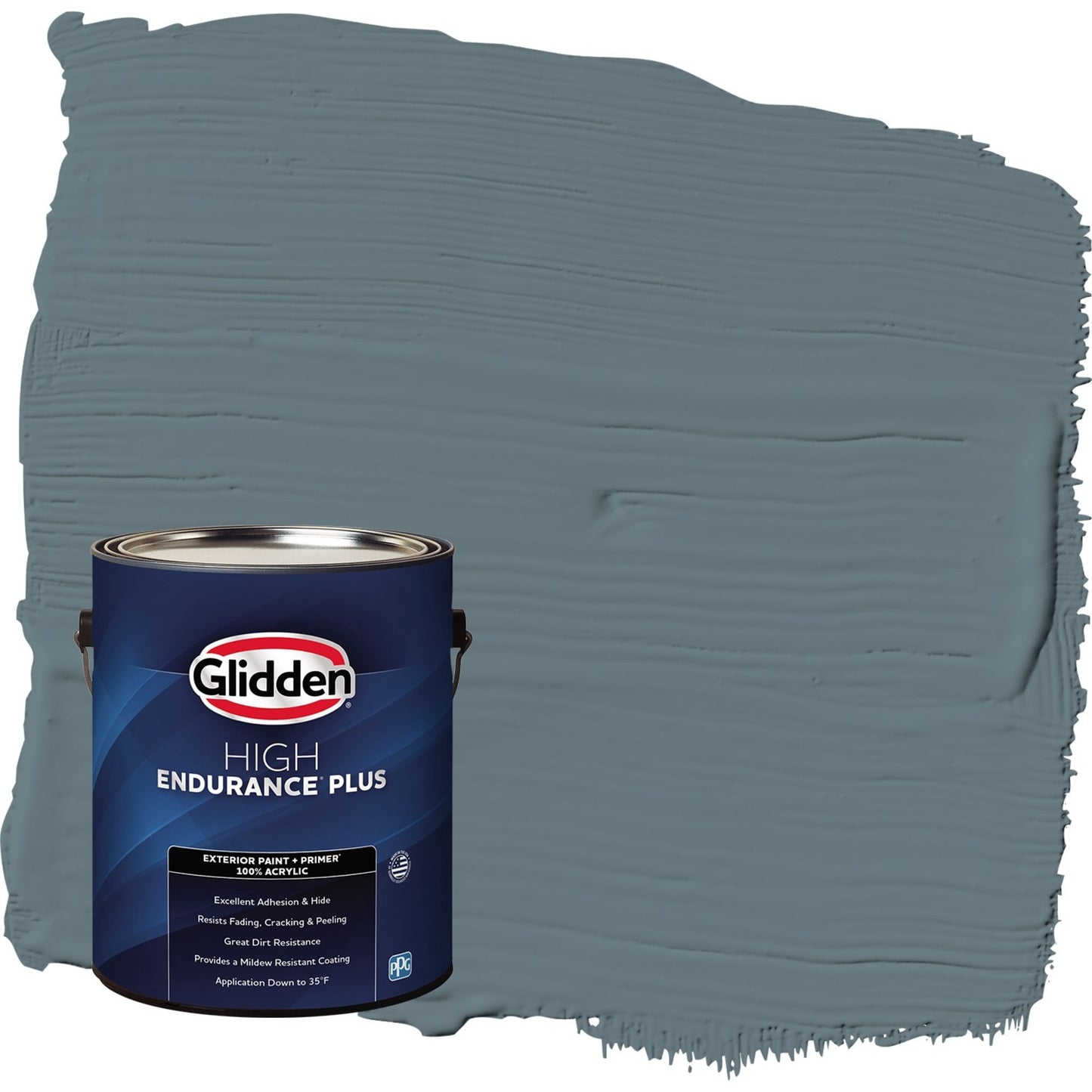 Glidden HEP Night Rendezvous / Blue Semi-Gloss Exterior Paint with Primer, 1 Gallon