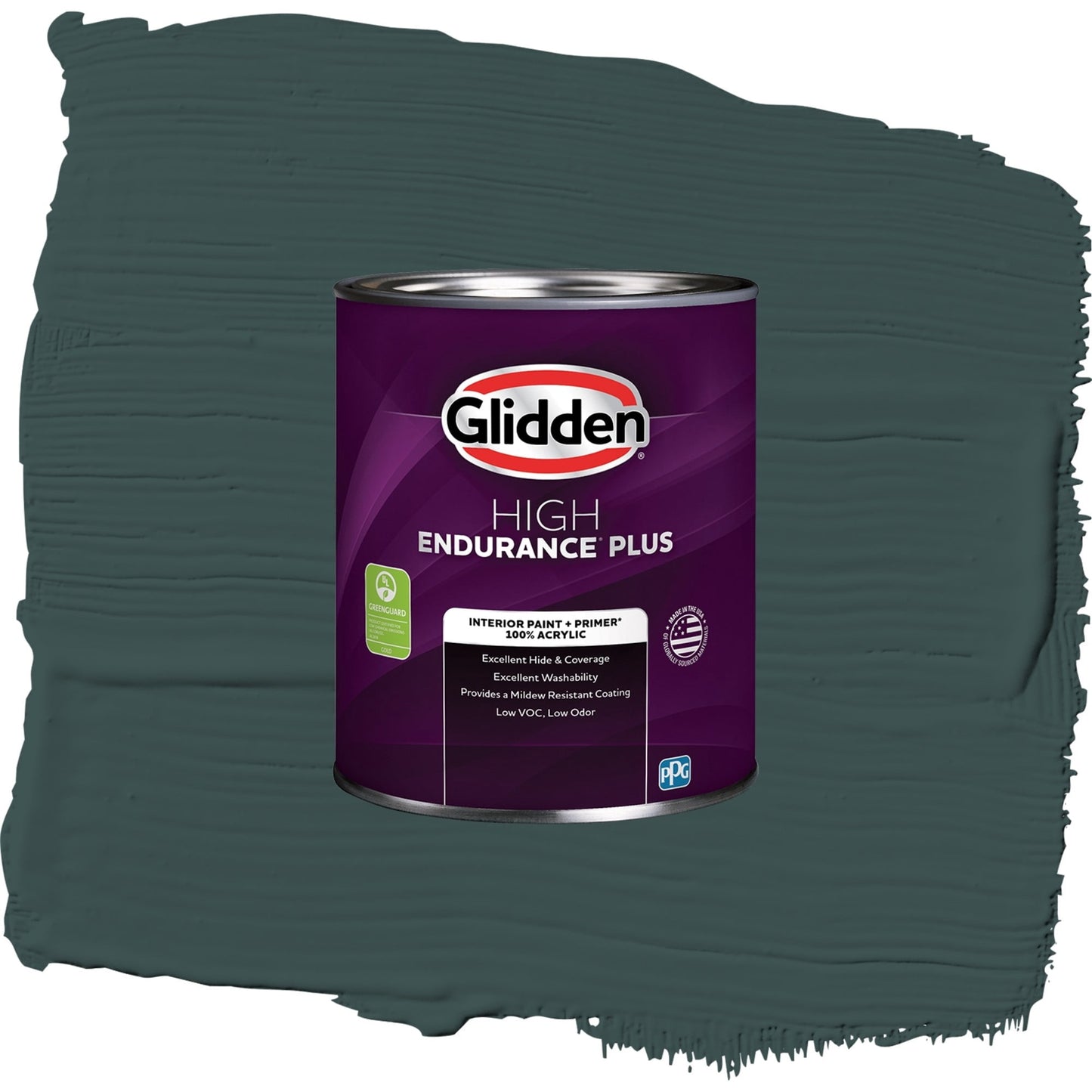 Glidden HEP Night Watch / Green, Semi-Gloss Interior Paint with Primer, 1 Quart