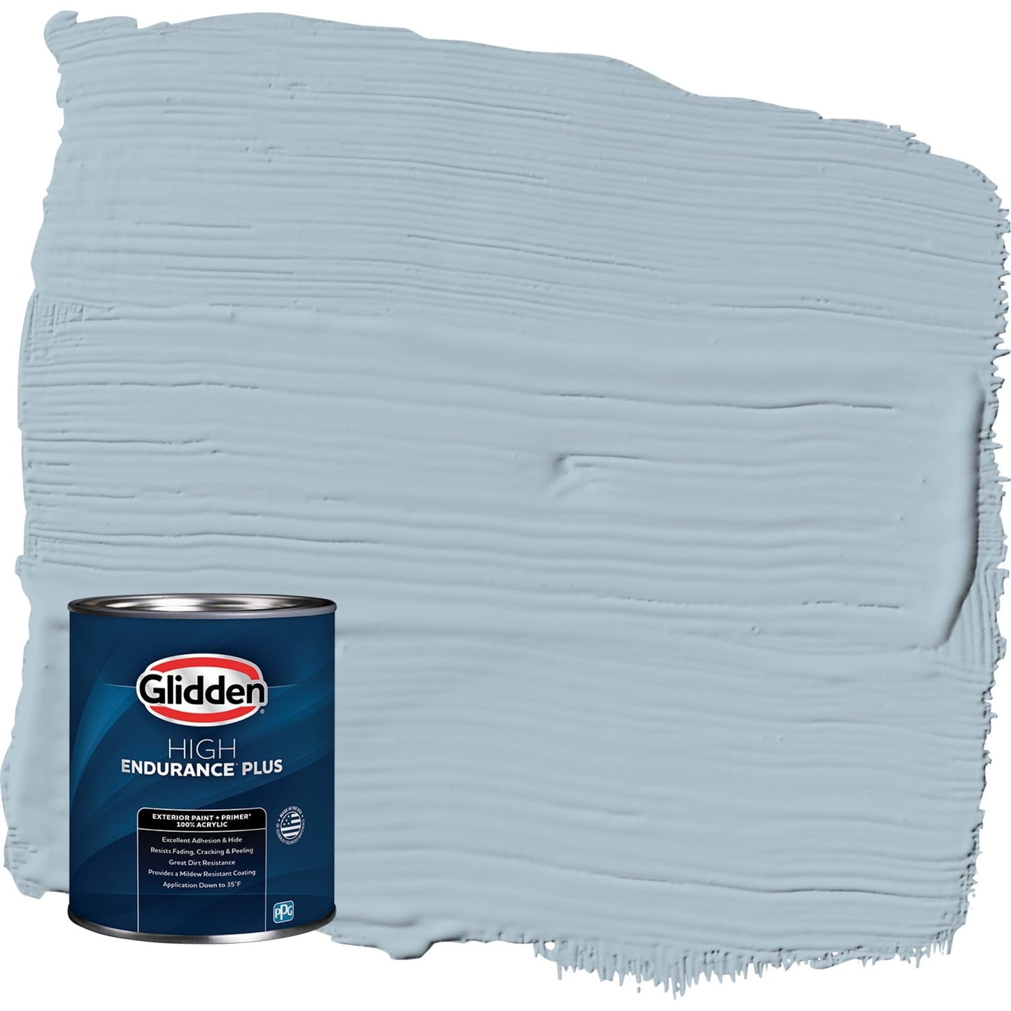 Glidden HEP Chambray / Blue Semi-Gloss Exterior Paint with Primer, 1 Quart