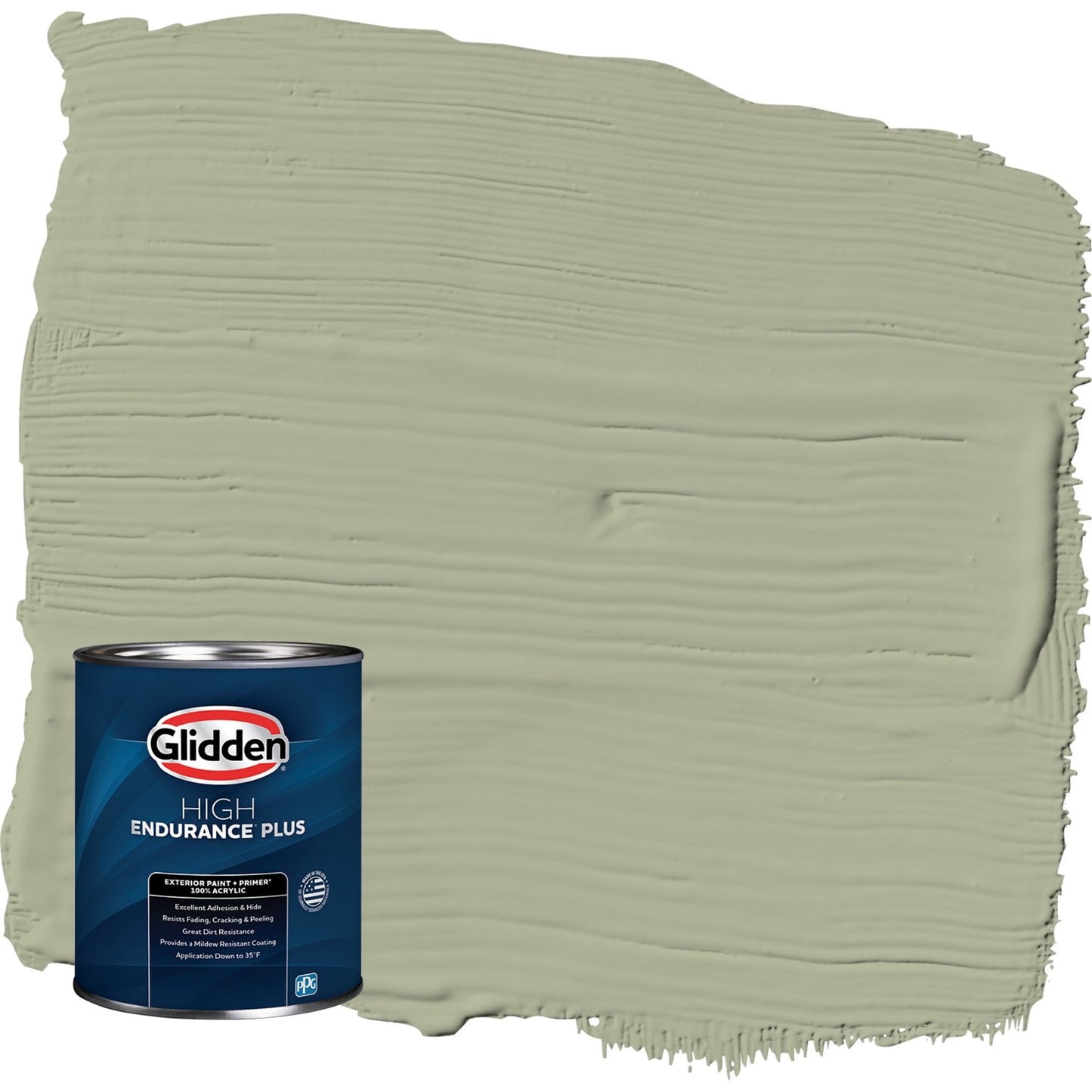Glidden HEP Olive Sprig / Green Semi-Gloss Exterior Paint with Primer, 1 Quart