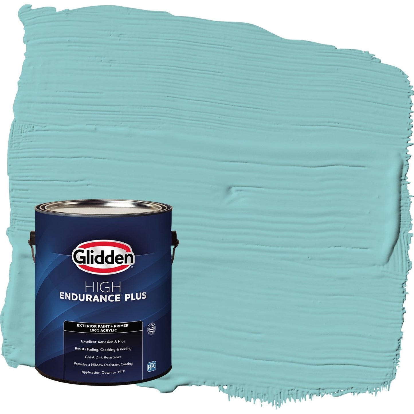 Glidden HEP Aqua Fiesta / Blue Flat Exterior Paint with Primer, 1 Gallon