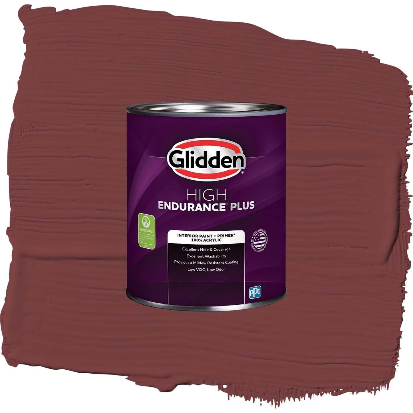 Glidden HEP Bordeaux / Red, Eggshell Interior Paint with Primer, 1 Quart