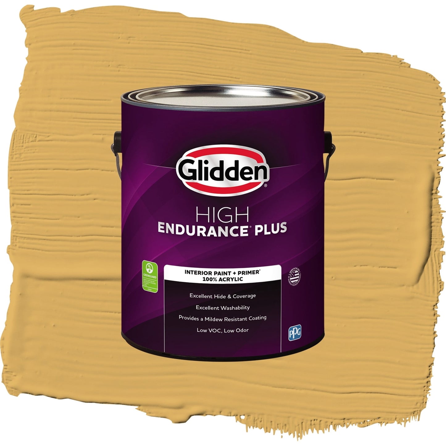 Glidden HEP Butterscotch Bliss / Yellow, Eggshell Interior Paint with Primer, 1 Gallon