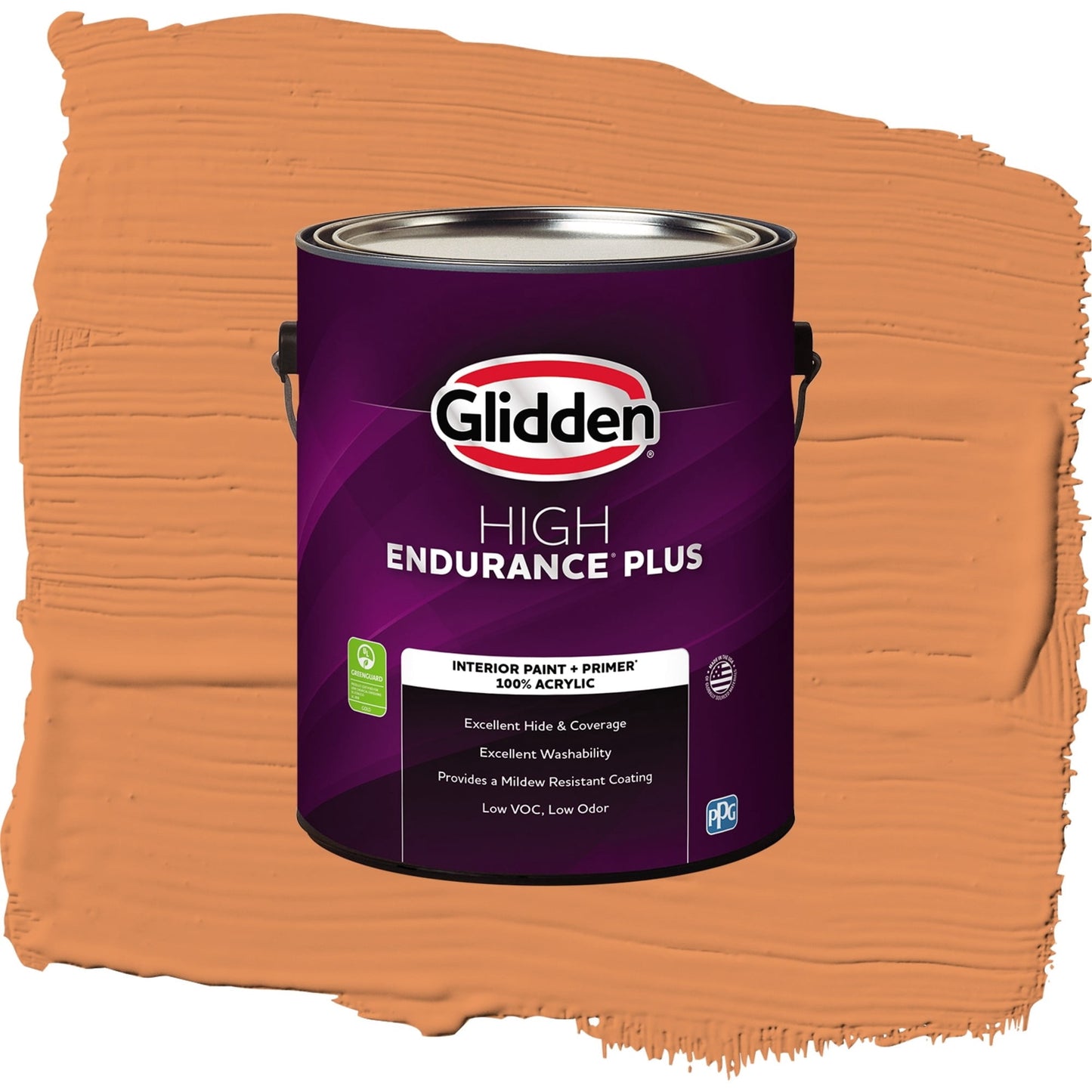 Glidden HEP Carrot Cake / Orange, Eggshell Interior Paint with Primer, 1 Gallon