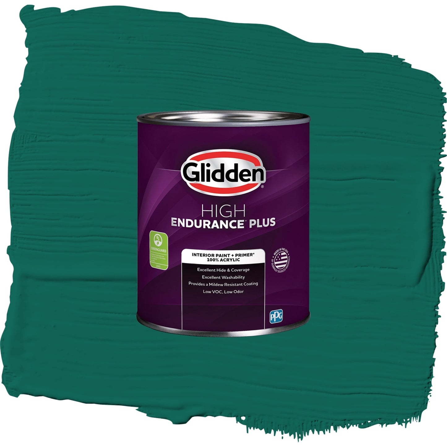 Glidden HEP Deep Veridian / Green, Eggshell Interior Paint with Primer, 1 Quart