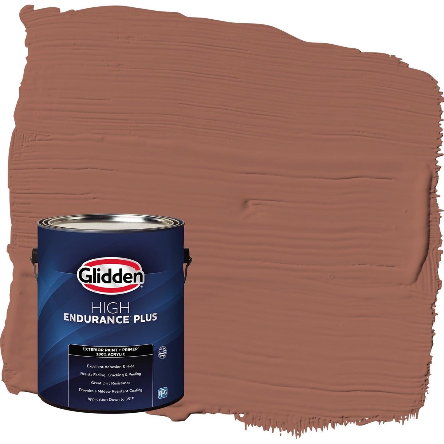 Glidden HEP Apple Brown Betty / Orange Satin Exterior Paint with Primer, 1 Gallon