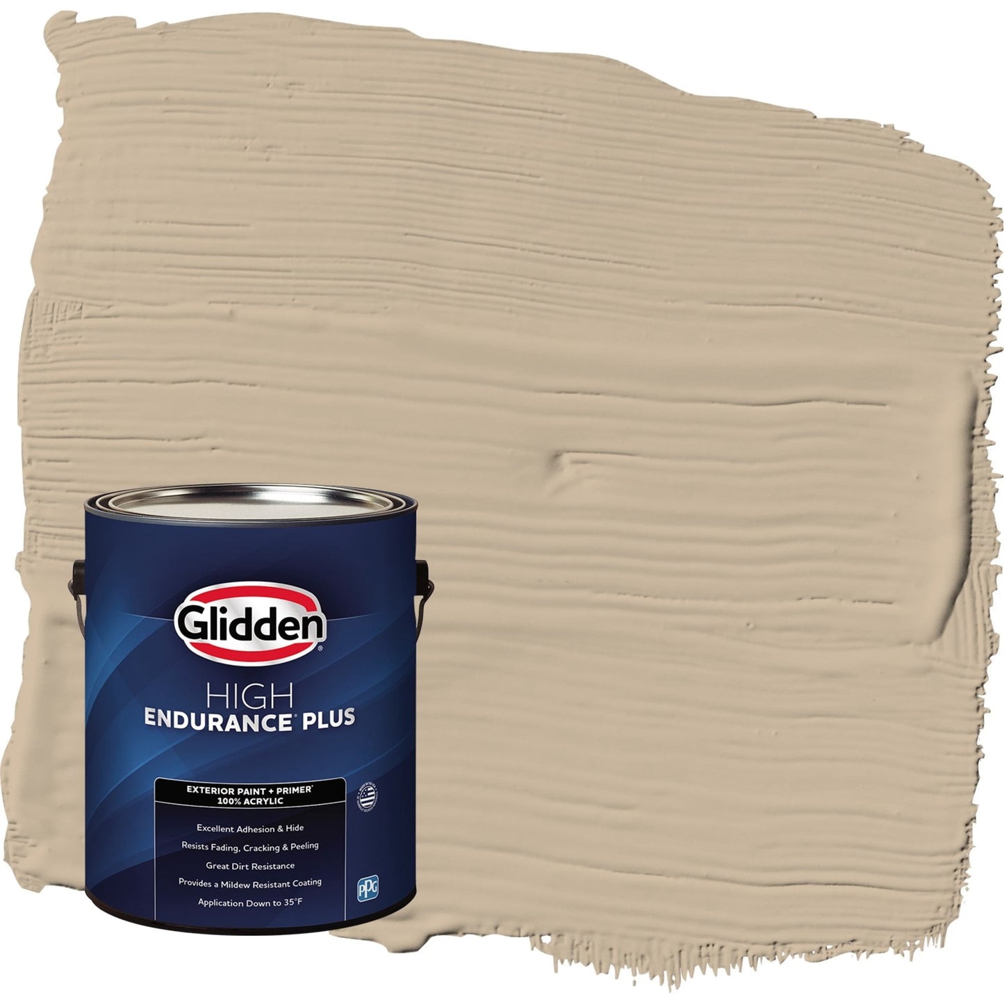Glidden HEP Best Beige / Beige Flat Exterior Paint with Primer, 1 Gallon