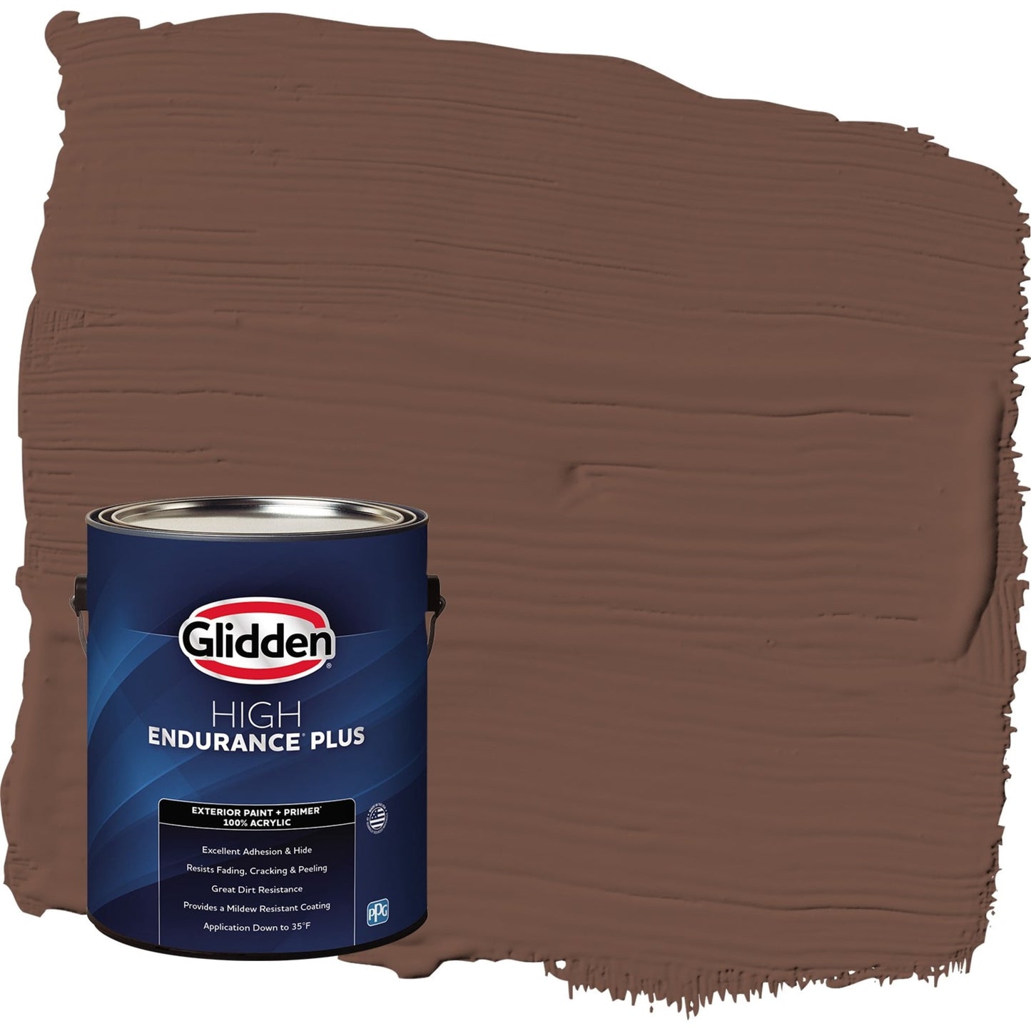 Glidden HEP Bigfoot / Brown Flat Exterior Paint with Primer, 1 Gallon