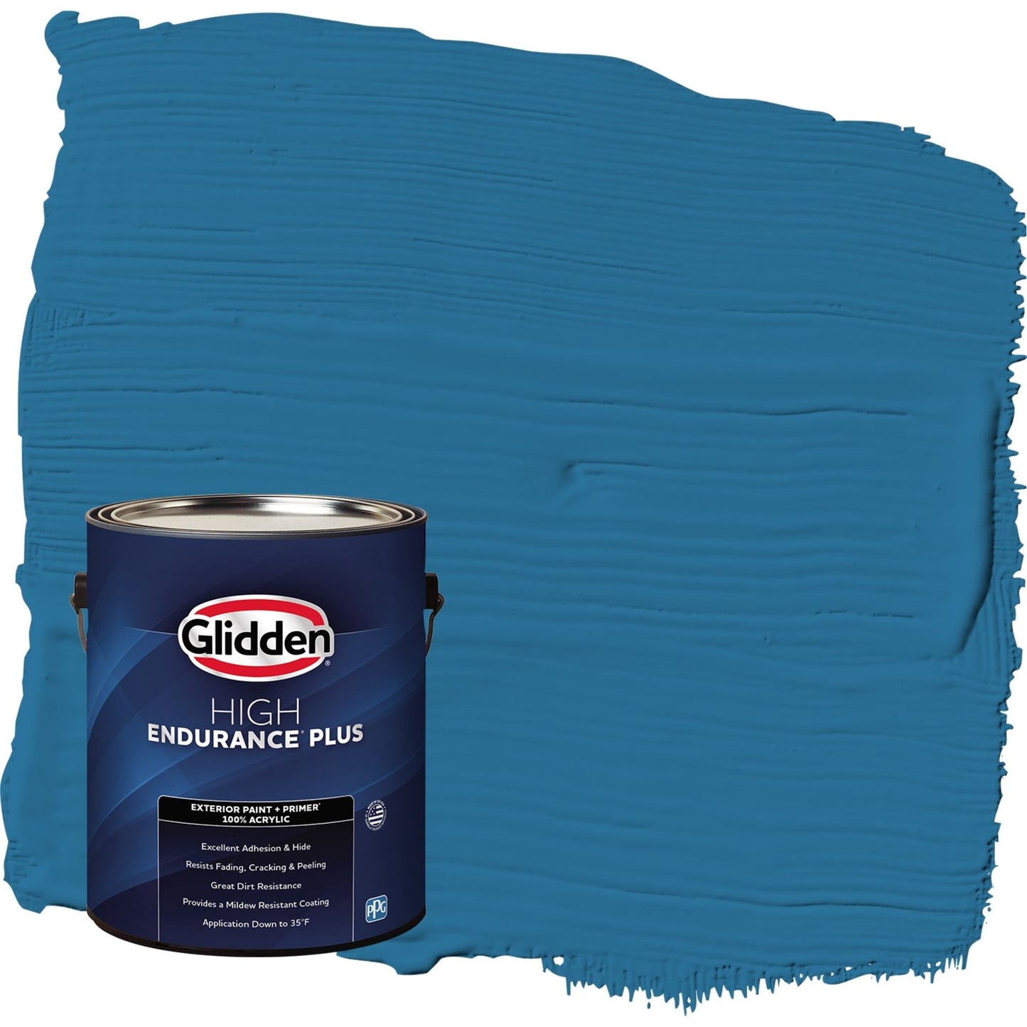 Glidden HEP Blue Oasis / Blue Flat Exterior Paint with Primer, 1 Gallon
