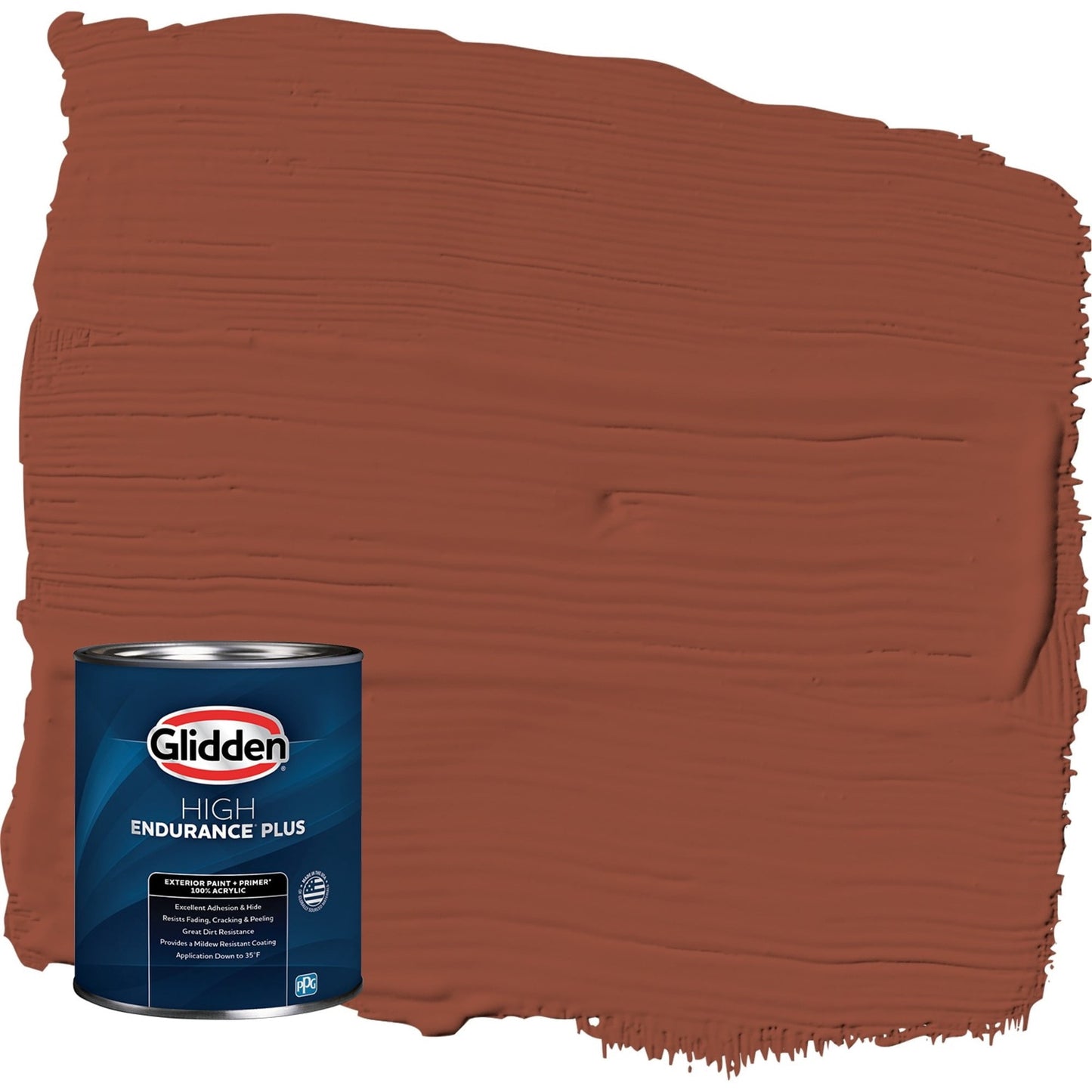 Glidden HEP Burled Redwood / Brown Semi-Gloss Exterior Paint with Primer, 1 Quart