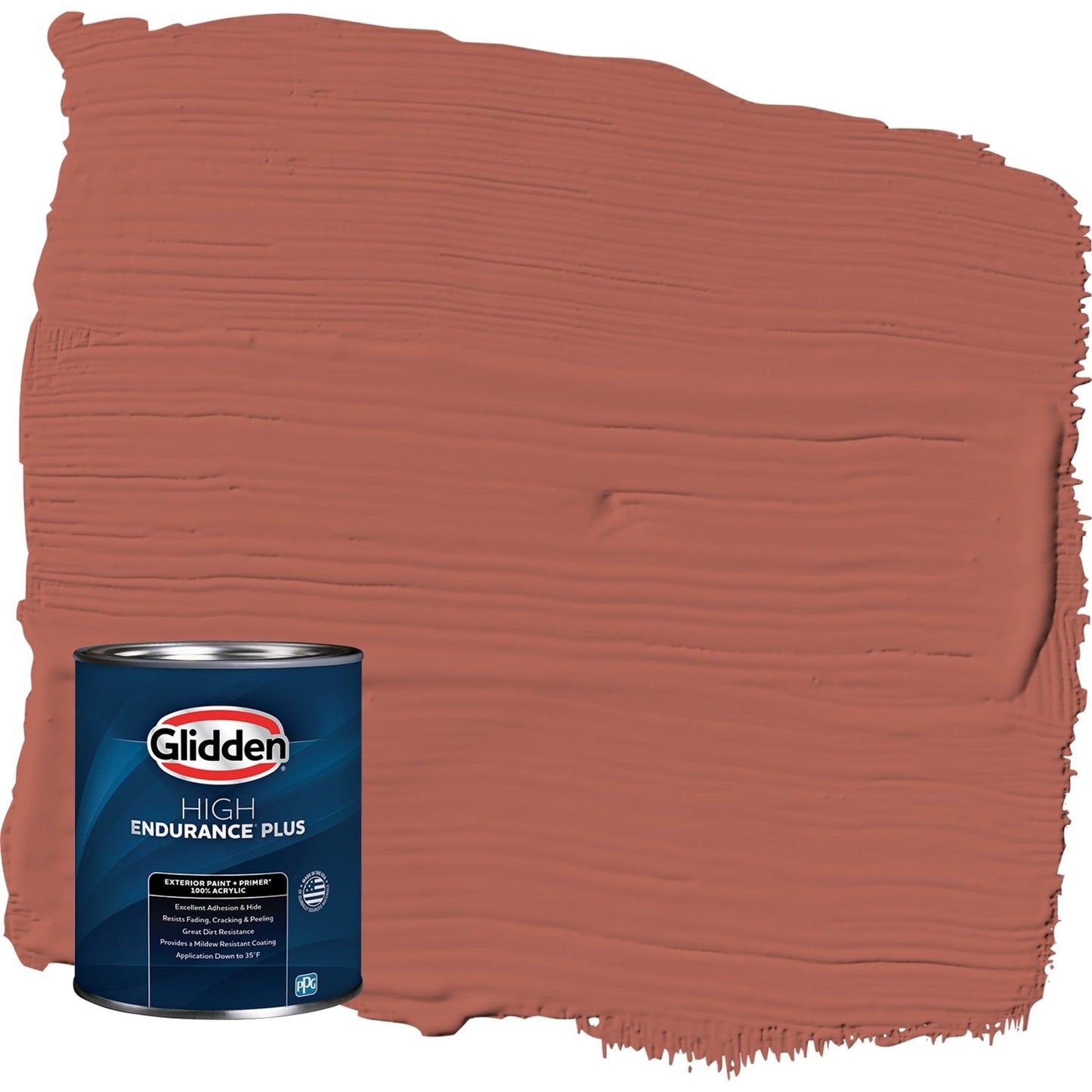 Glidden HEP Cinnabar / Red Satin Exterior Paint with Primer, 1 Quart