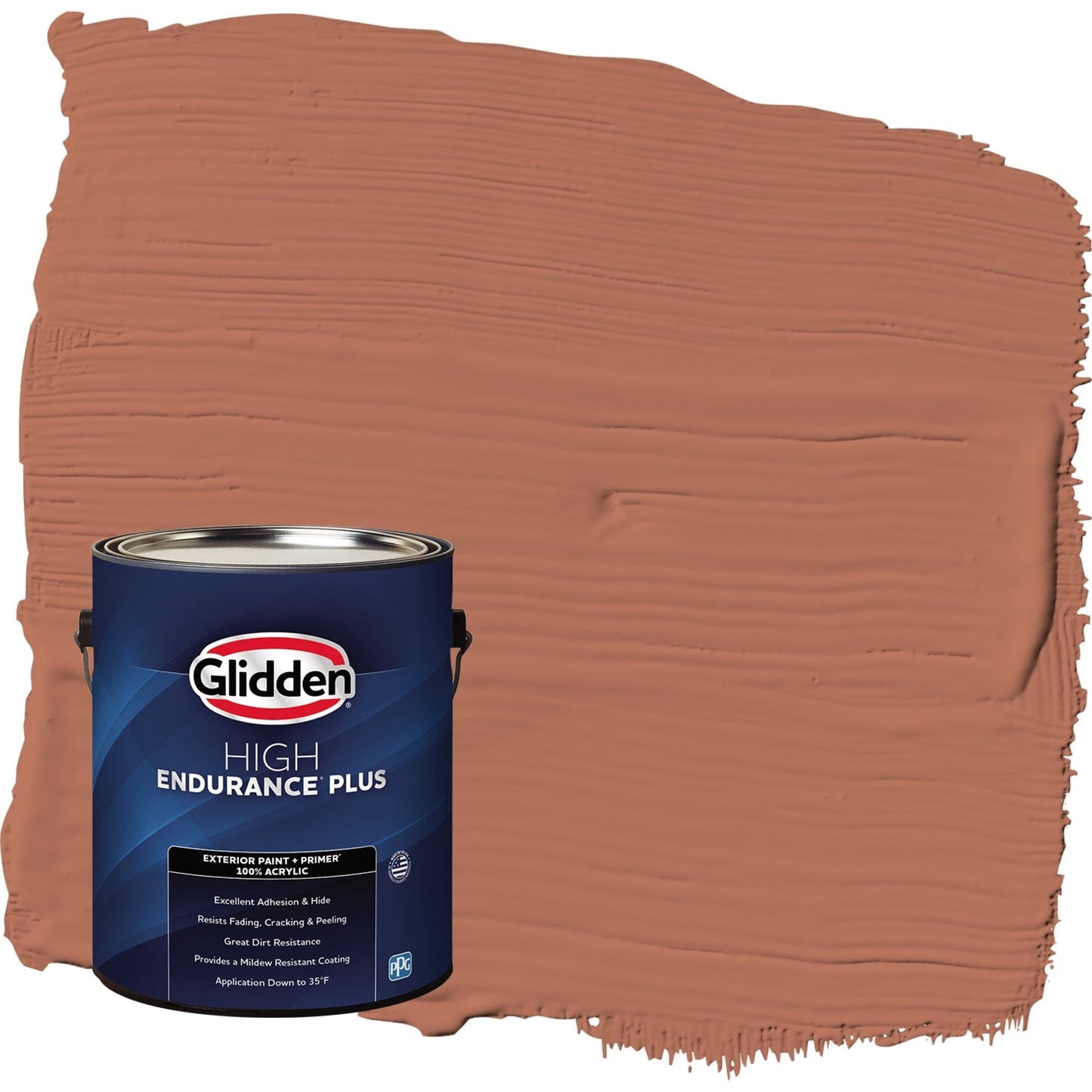 Glidden HEP Copper Beech / Orange Flat Exterior Paint with Primer, 1 Gallon