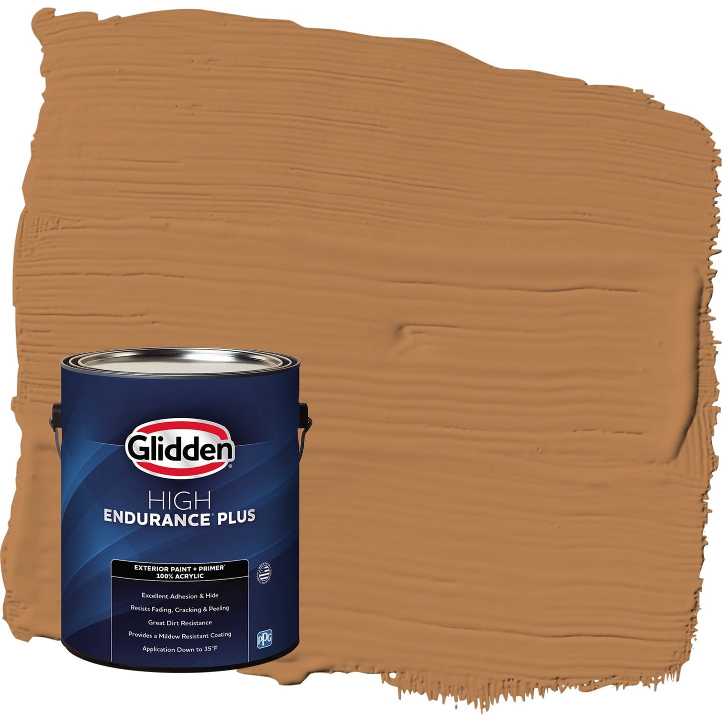 Glidden HEP Cowboy Hat / Orange Flat Exterior Paint with Primer, 1 Gallon