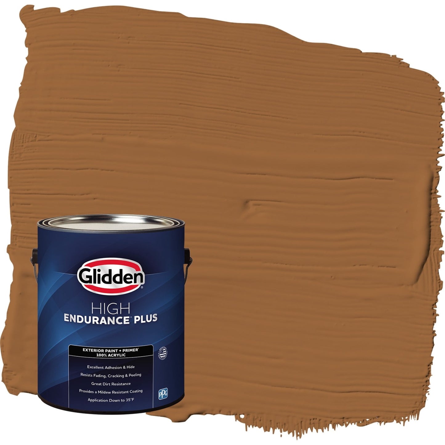 Glidden HEP Ginger / Orange Flat Exterior Paint with Primer, 1 Gallon
