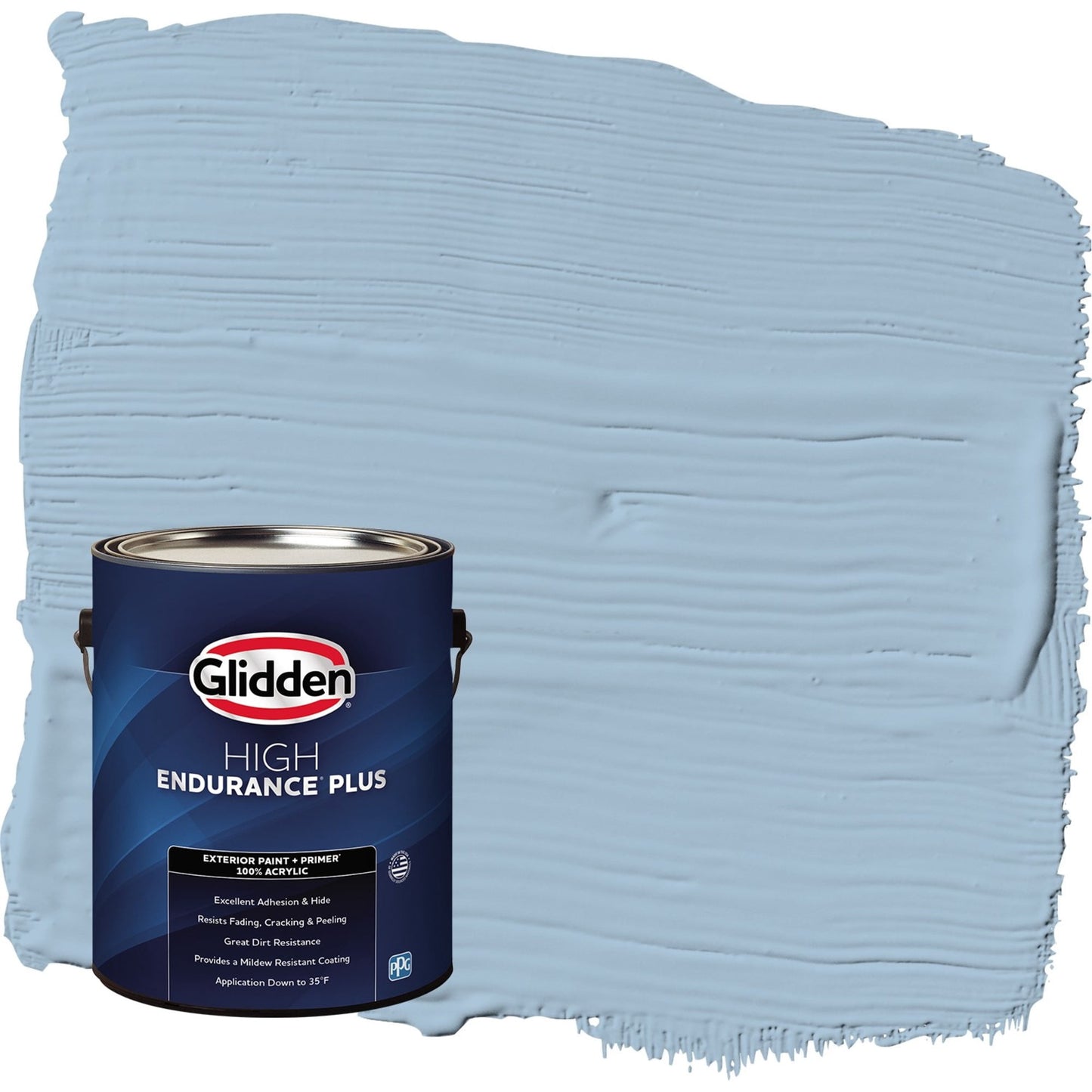 Glidden HEP Pintura Exterior Satinada Azul Celeste/azul con Imprimación, 1 Galón