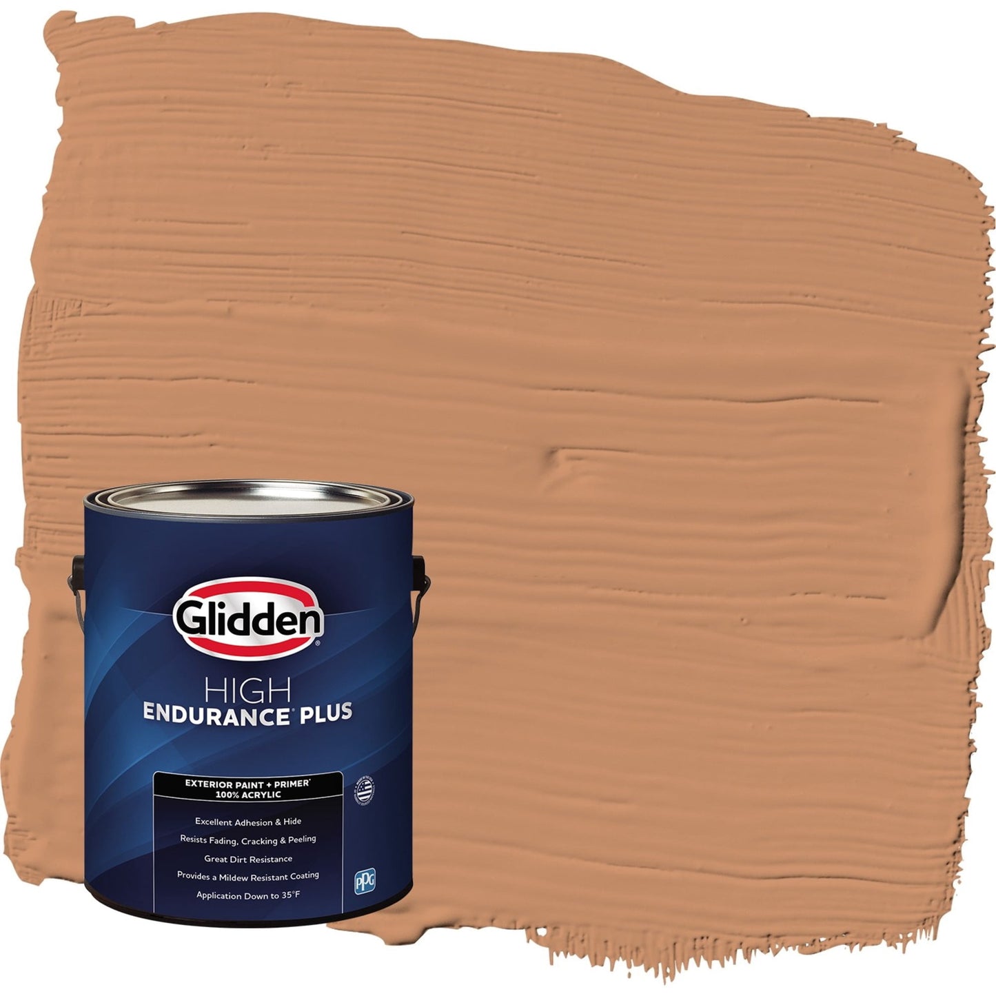 Glidden HEP Hitching Post / Orange Satin Exterior Paint with Primer, 1 Gallon
