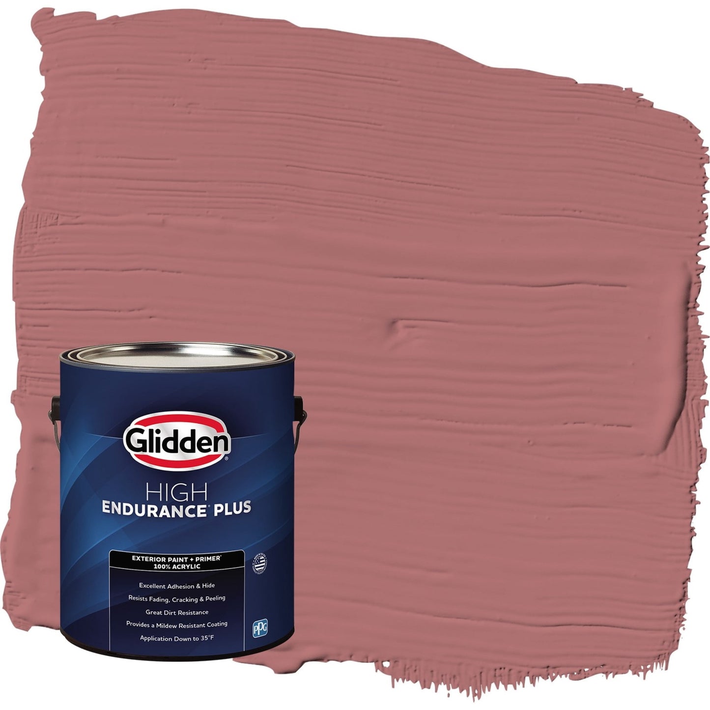 Glidden HEP Horizo Brillo / Pintura Exterior Plana Roja con Imprimación, 1 Galón