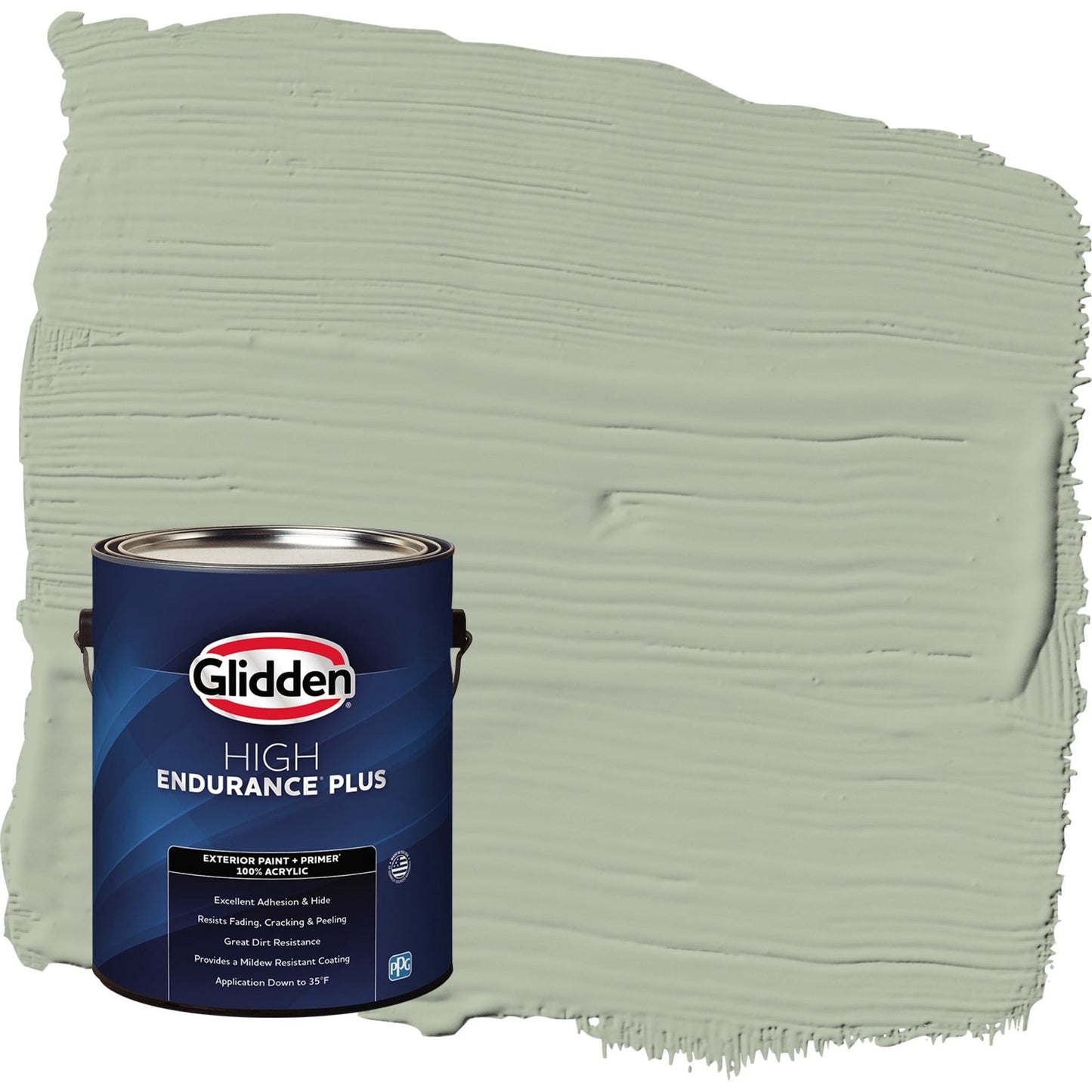Glidden HEP Light Sage / Green Flat Exterior Paint with Primer, 1 Gallon