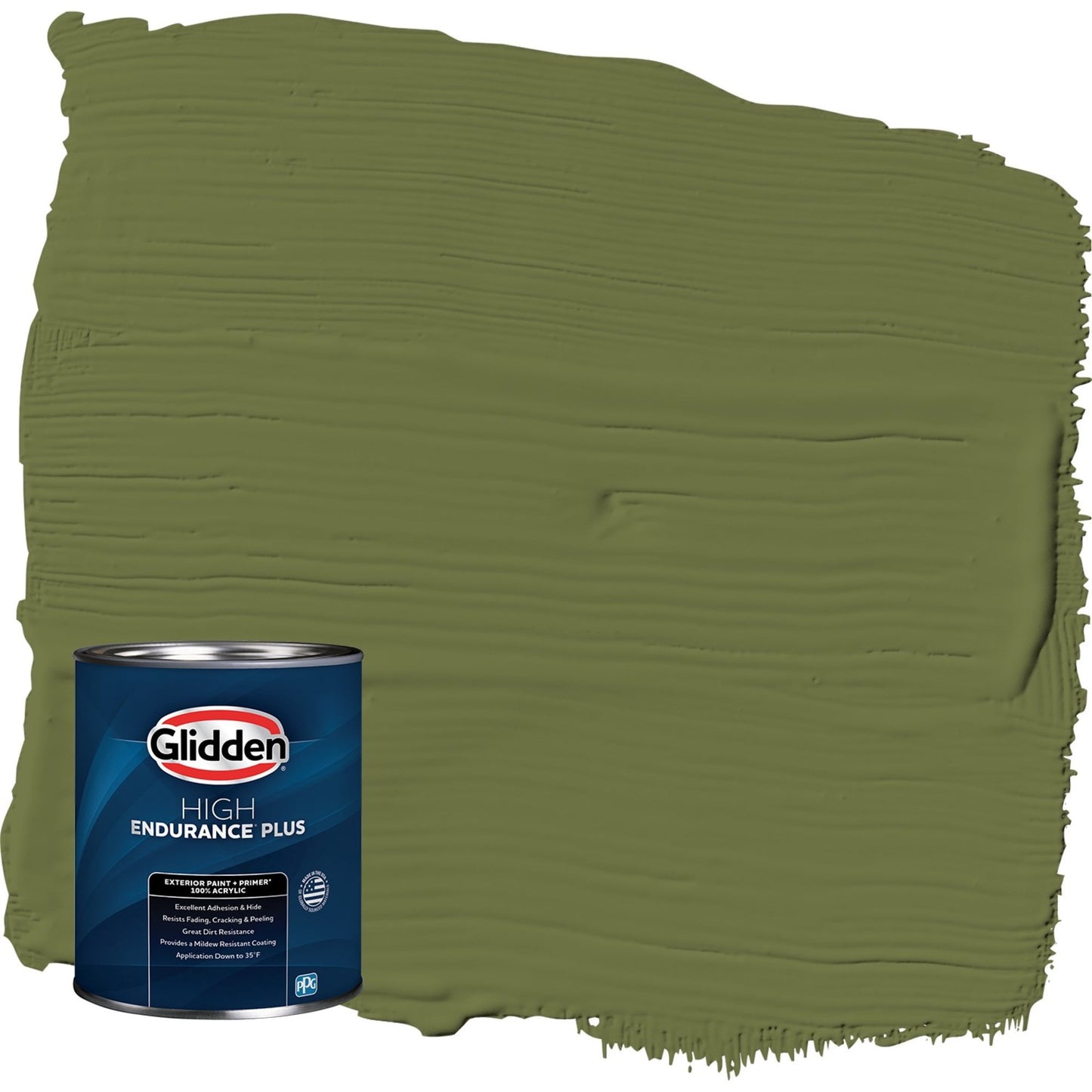 Glidden HEP Oakmoss / Green Semi-Gloss Exterior Paint with Primer, 1 Quart