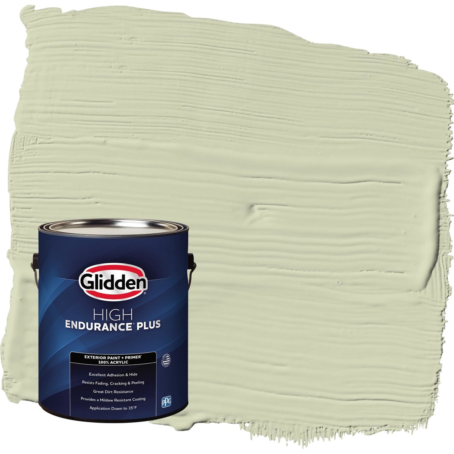 Glidden HEP Pickling Spice / Green Flat Exterior Paint with Primer, 1 Gallon