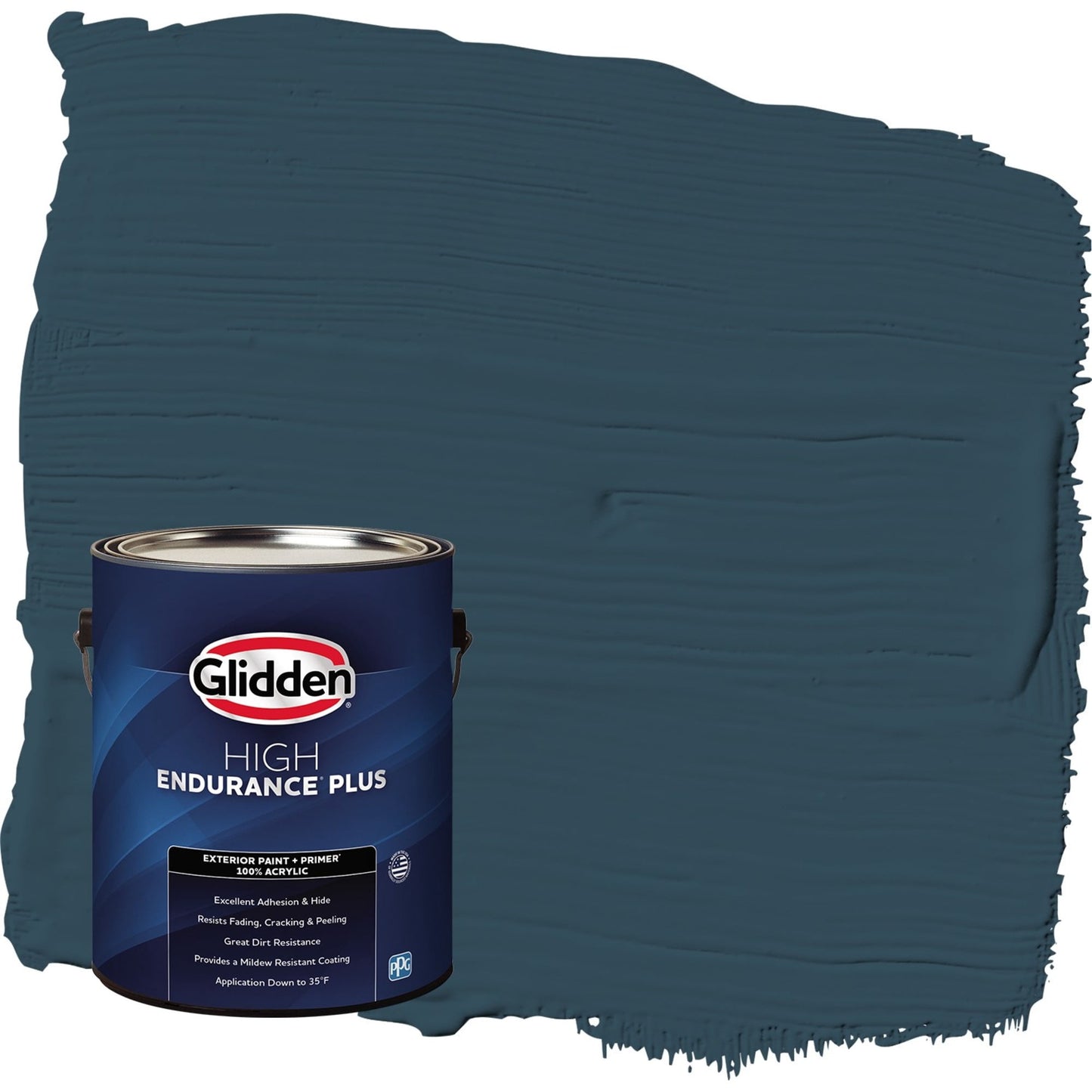 Glidden HEP Sailor's Coat / Blue Flat Exterior Paint with Primer, 1 Gallon