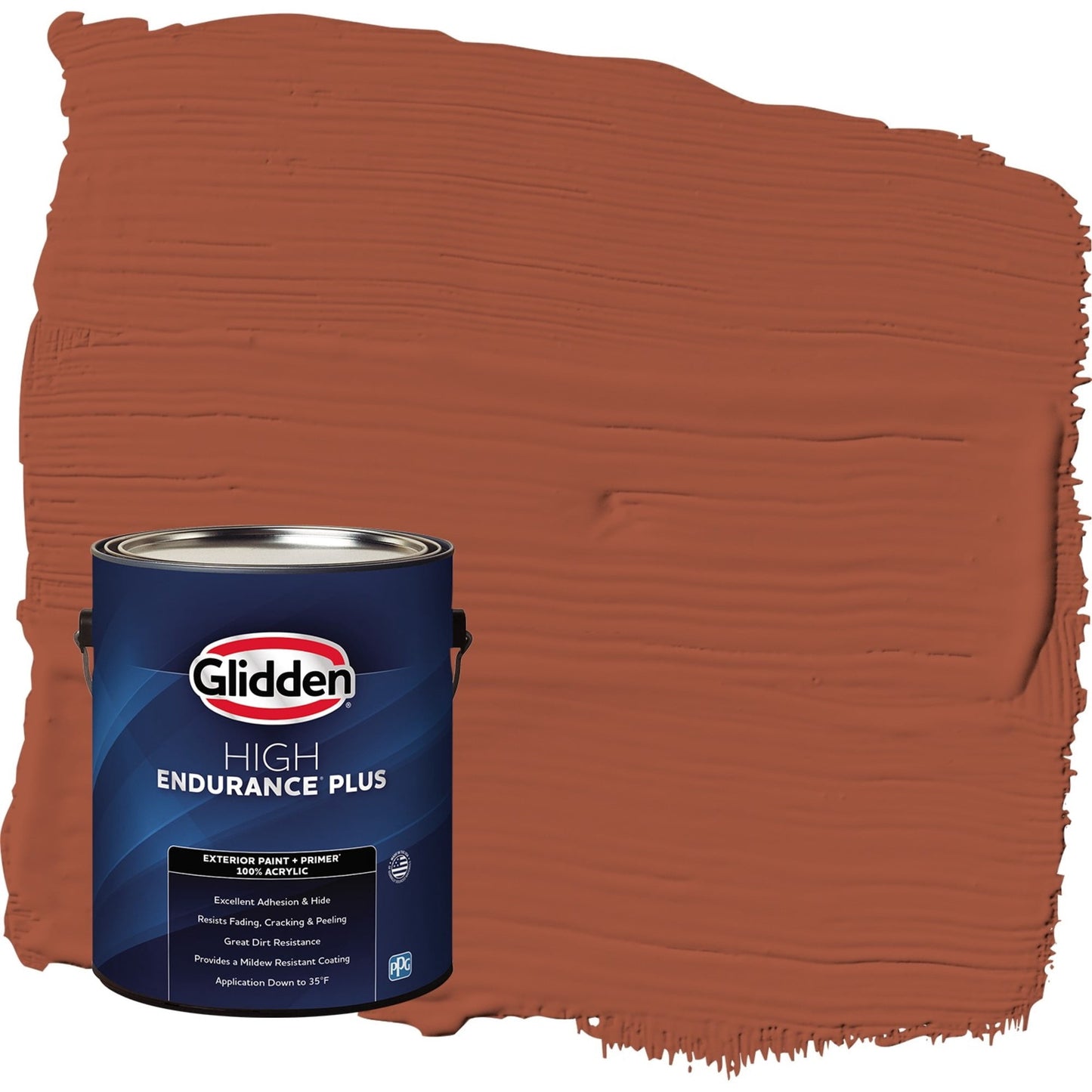 Glidden HEP Ancient Copper / Orange Satin Exterior Paint with Primer, 1 Gallon
