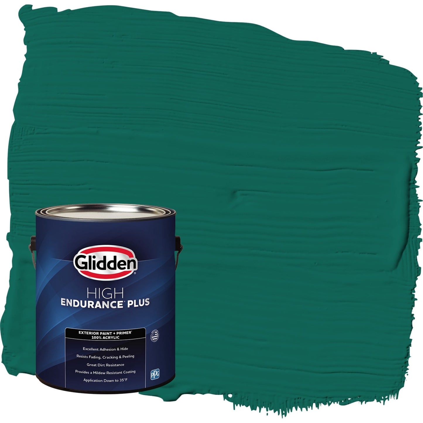 Glidden HEP Deep Veridian / Green Satin Exterior Paint with Primer, 1 Gallon