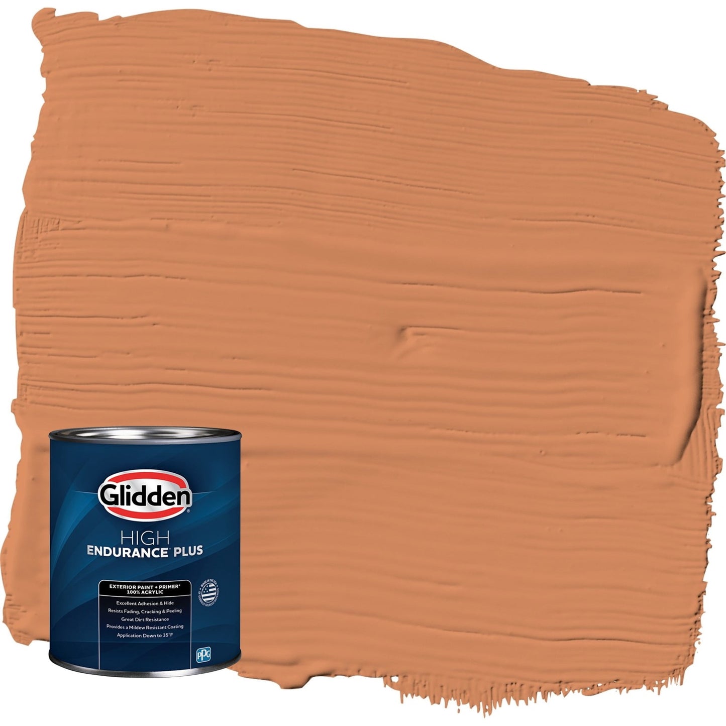 Glidden HEP Georgian Leather / Orange Satin Exterior Paint with Primer, 1 Quart