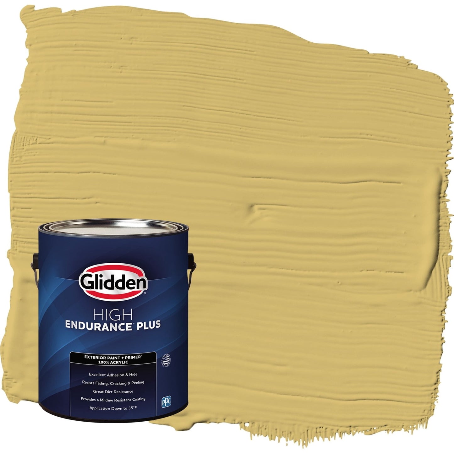 Glidden HEP Spicy Mustard / Yellow Flat Exterior Paint with Primer, 1 Gallon