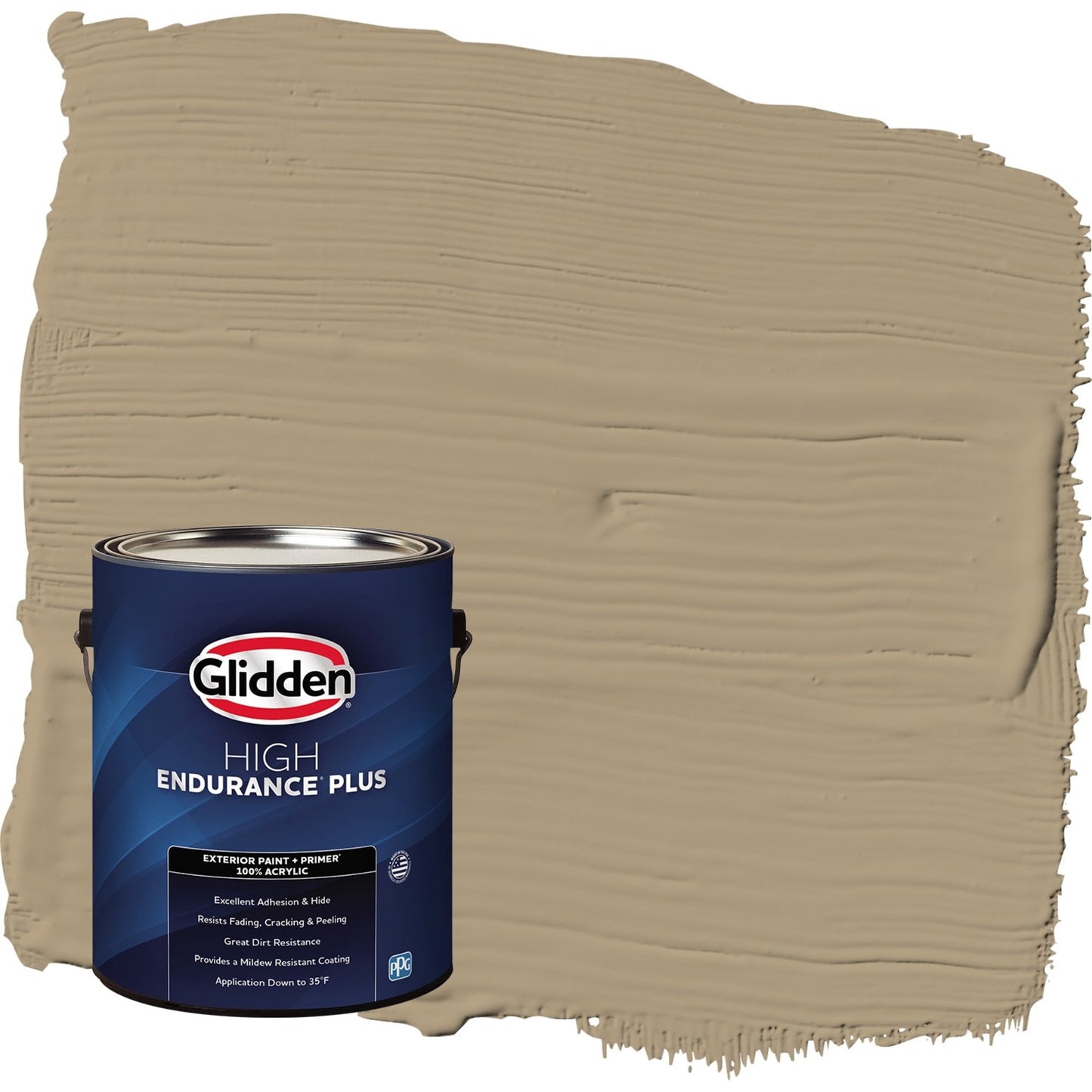 Glidden HEP Stony Creek / Beige Flat Exterior Paint with Primer, 1 Gallon