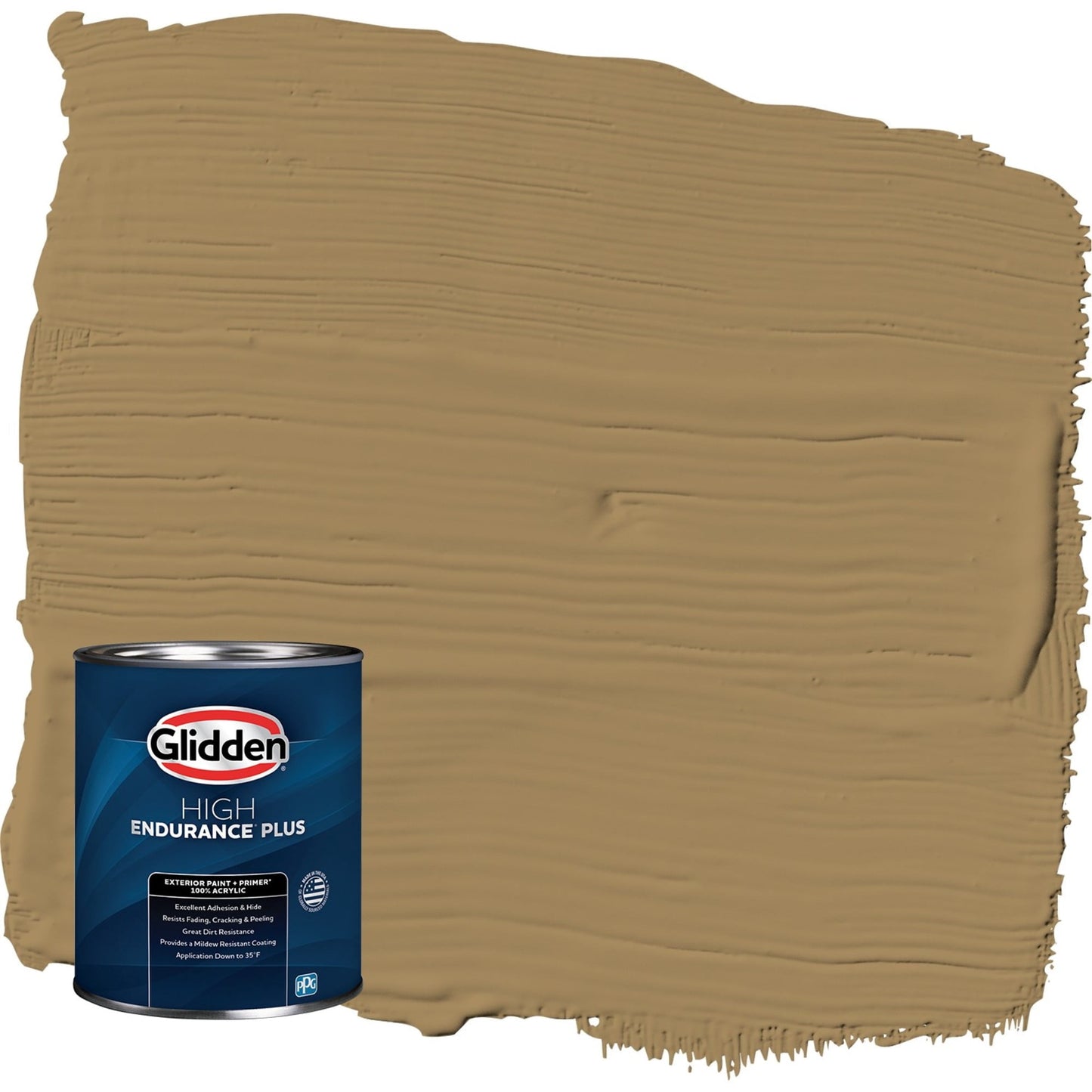 Glidden HEP Timber Beam / Brown Satin Exterior Paint with Primer, 1 Quart